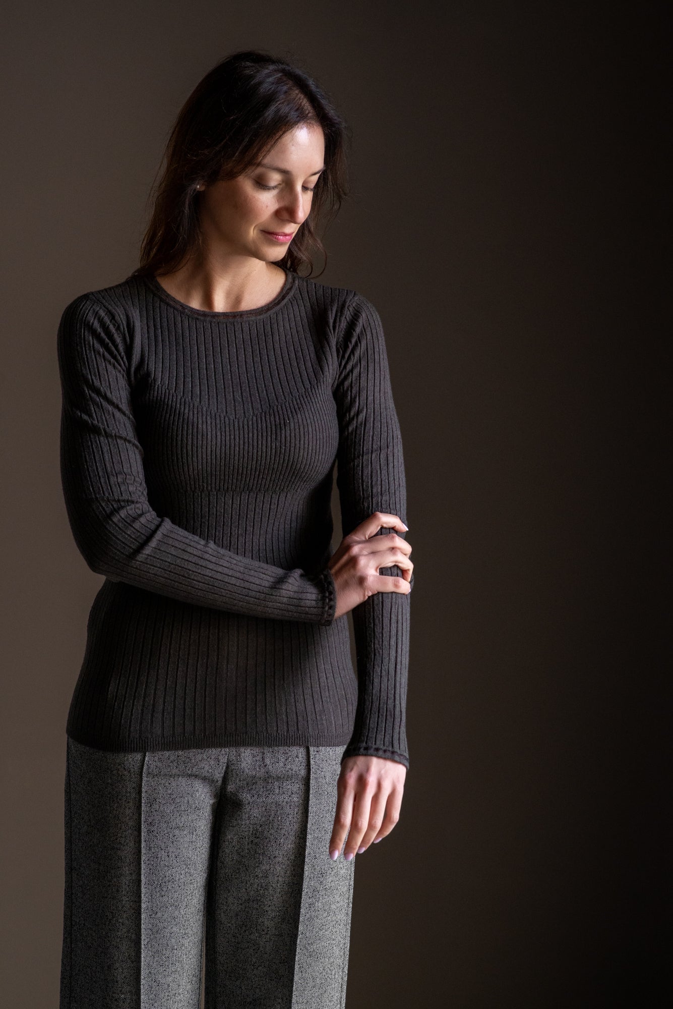 Maglia a costine Marrone-Patrizia Pepe