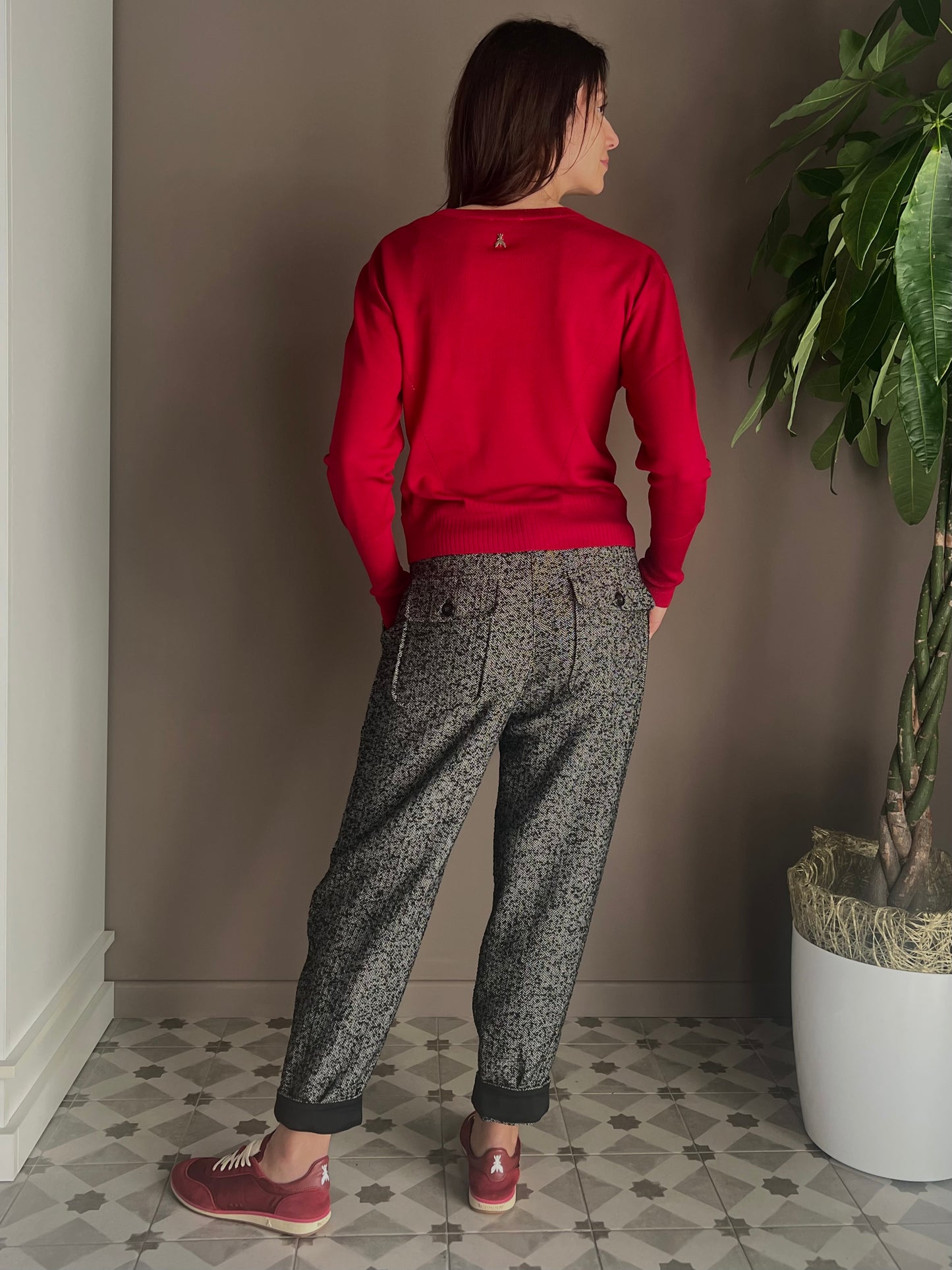 Maglia in lana girocollo Rossa Patrizia Pepe