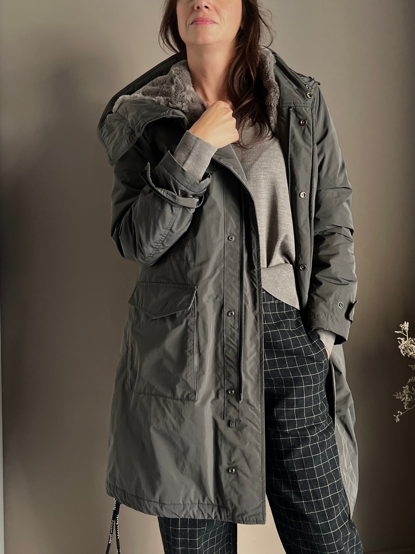 Giubbotto Parka imbottito con fodera in ecopelliccia