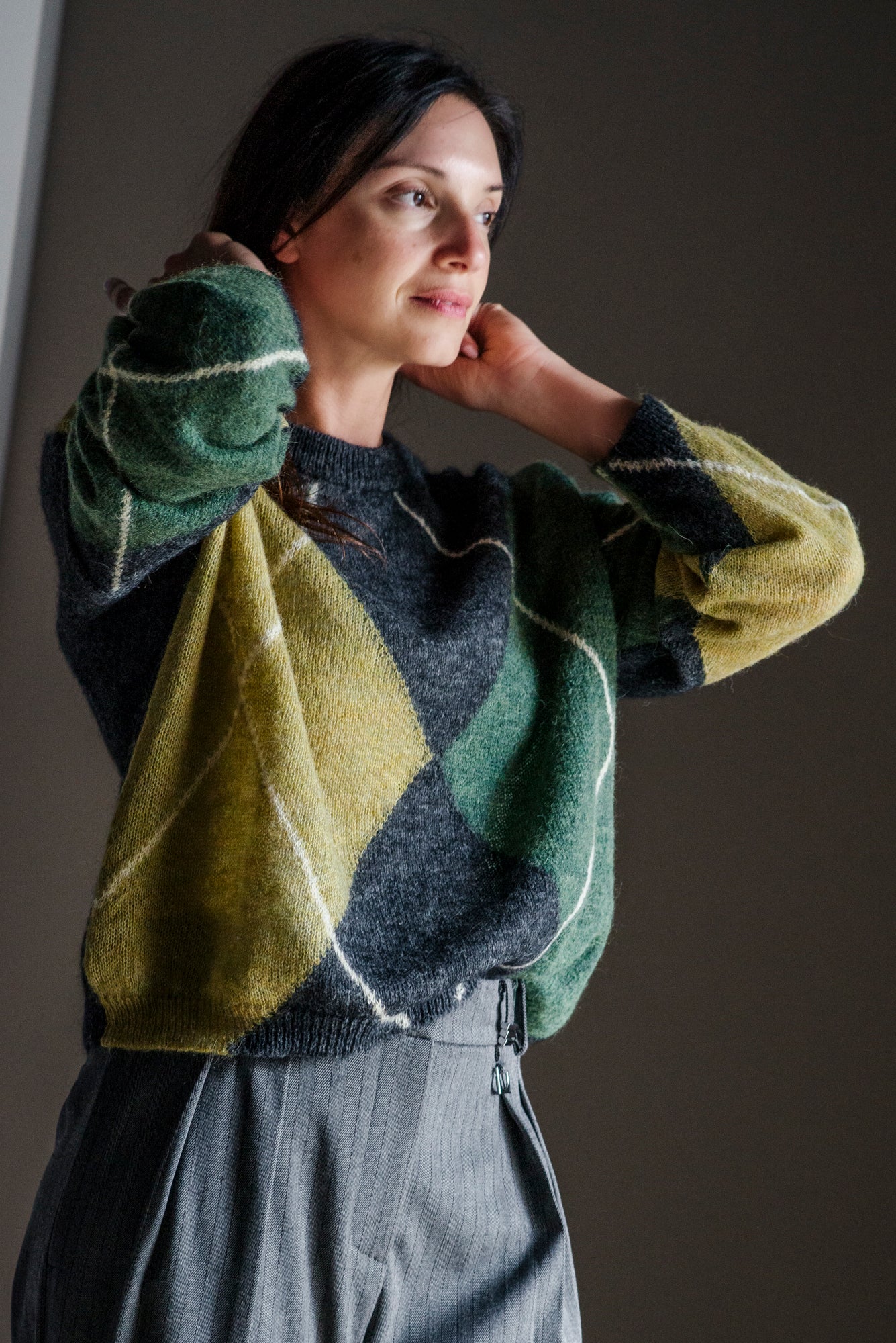 Maglione a rombi girocollo