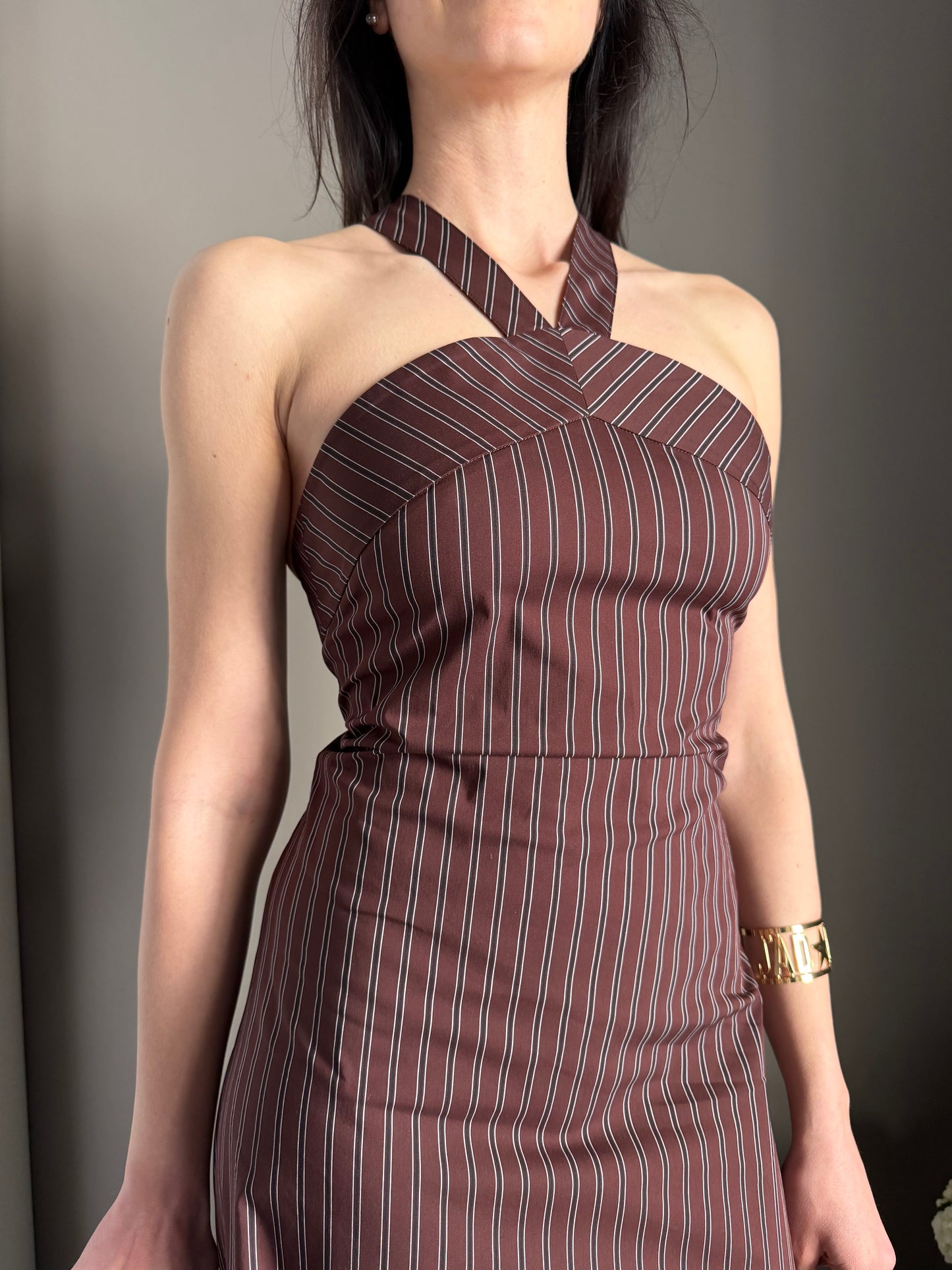 Abito Lungo Brown Stripes