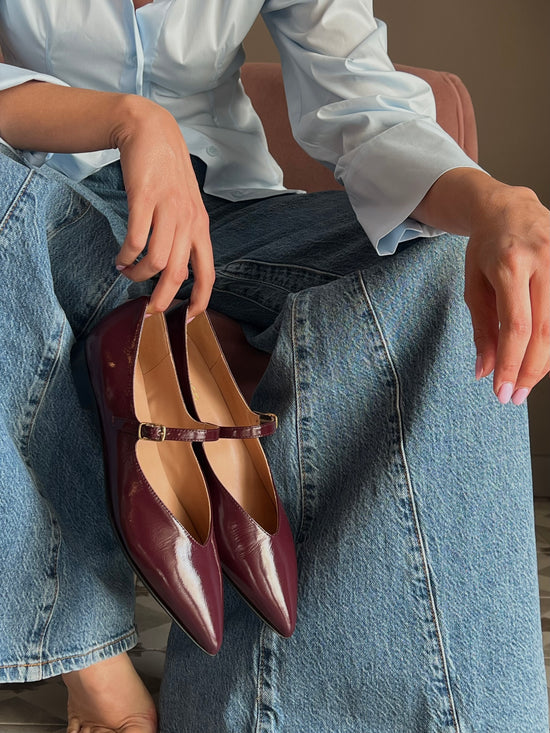 Scarpa bassa Mary Jane bordeaux