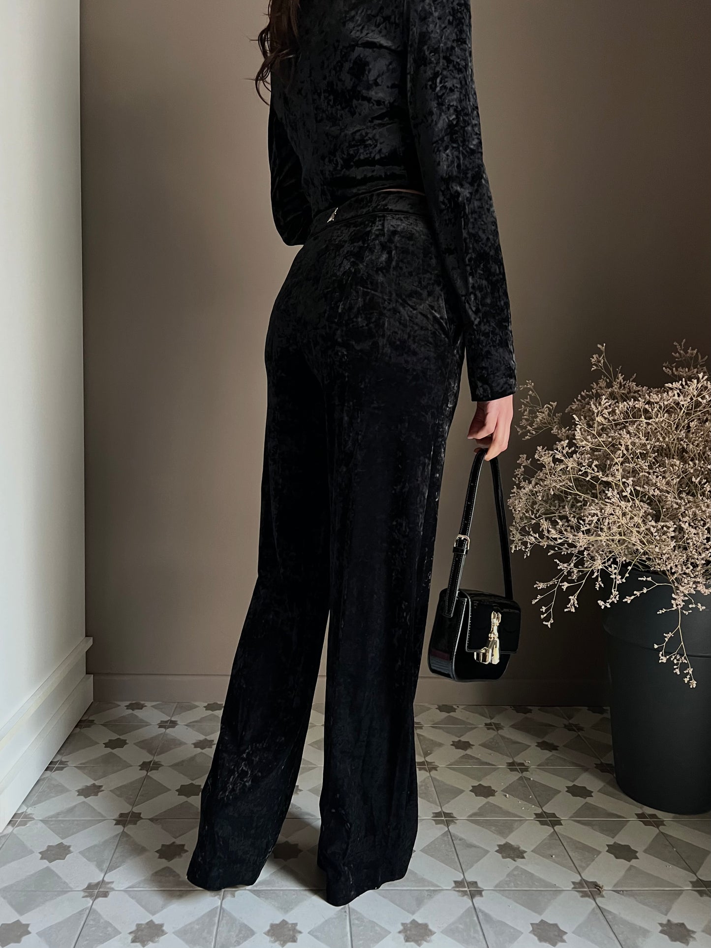 Pantalone in velluto nero Patrizia Pepe