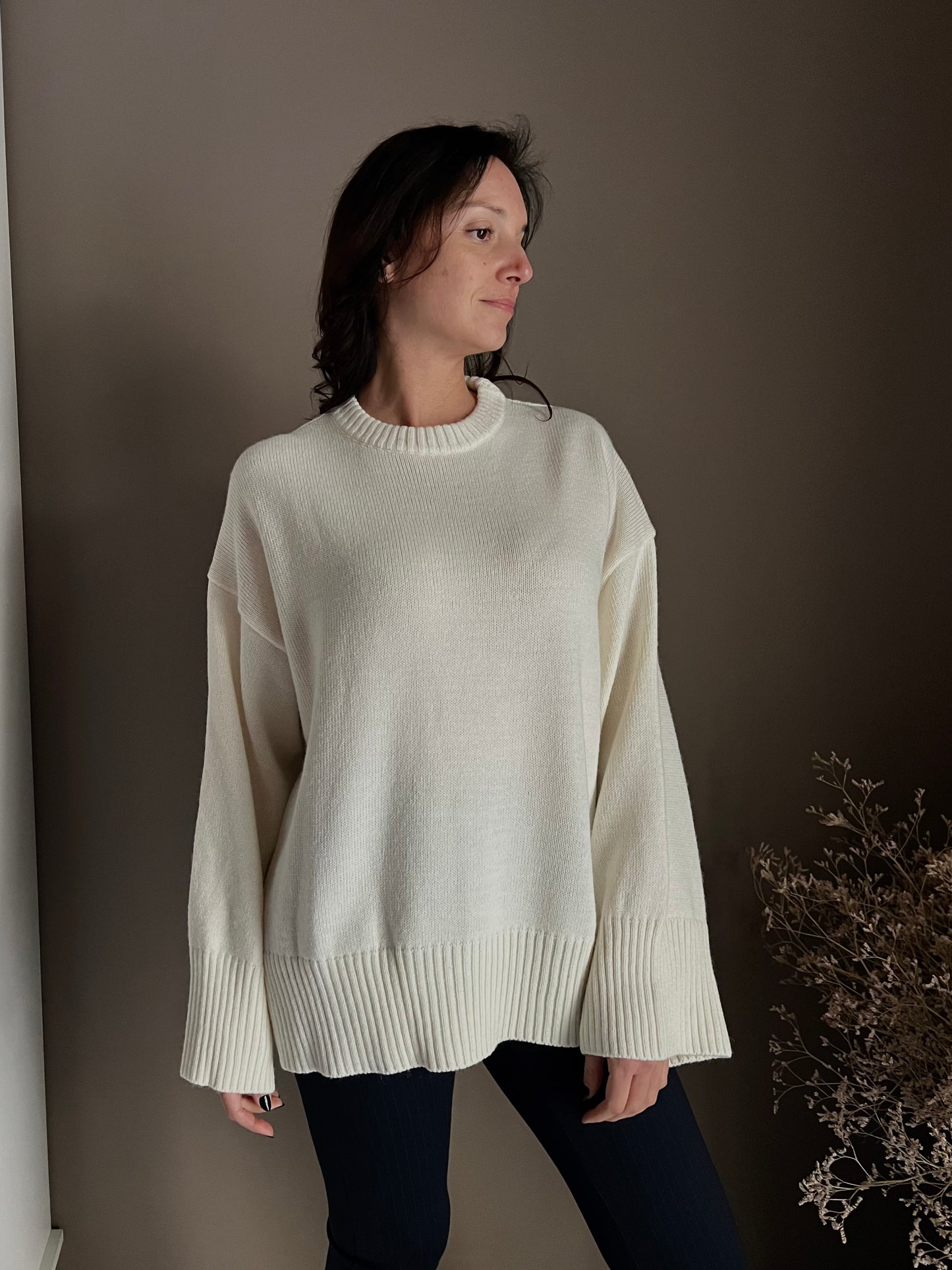 Maglione oversize in misto lana di So Allure milk