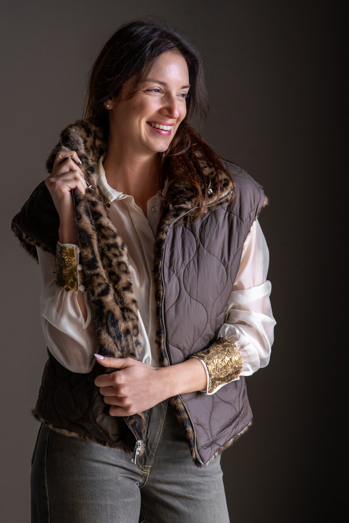 Gilet ecofur reversibile
