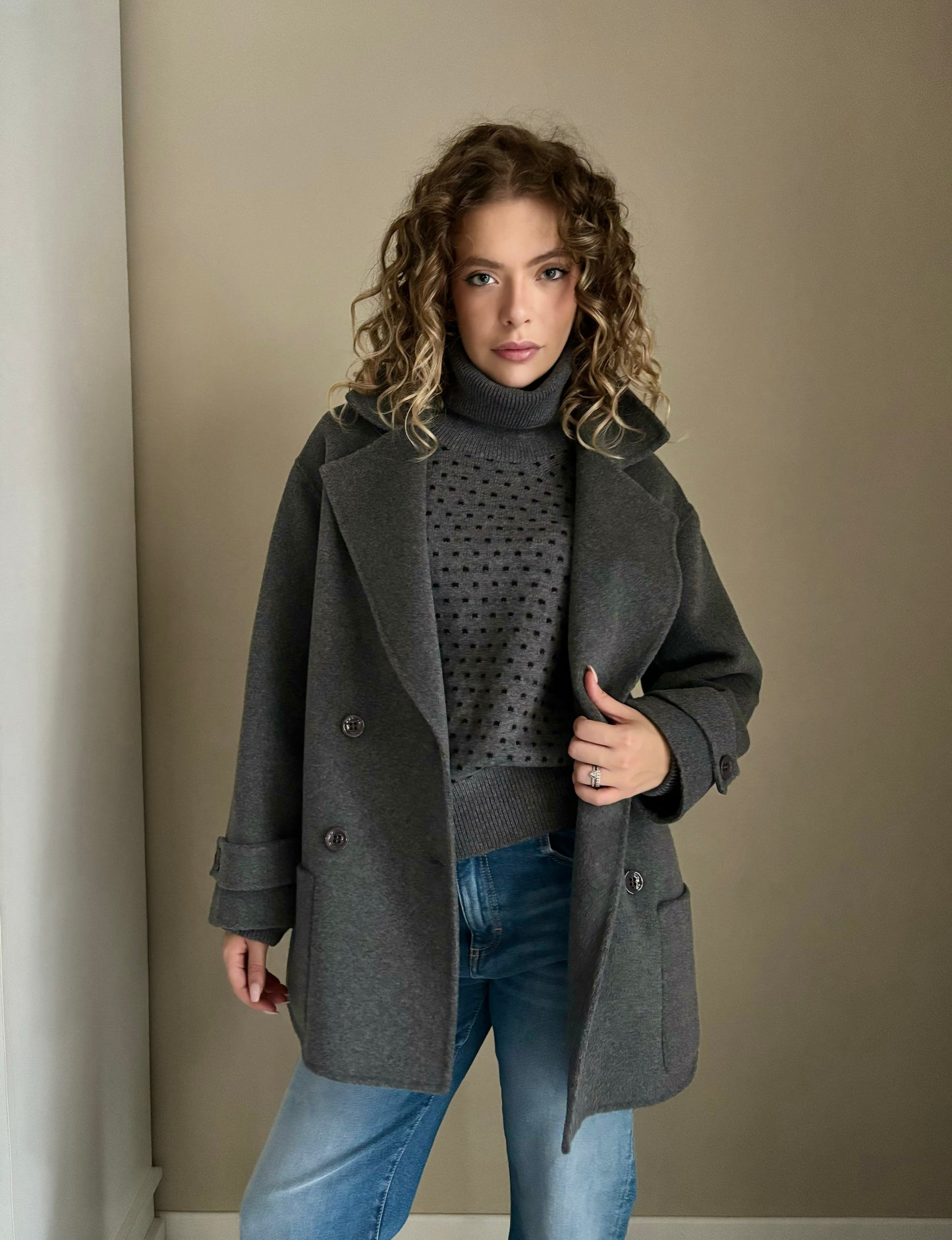 Cappotto doppio petto grigio