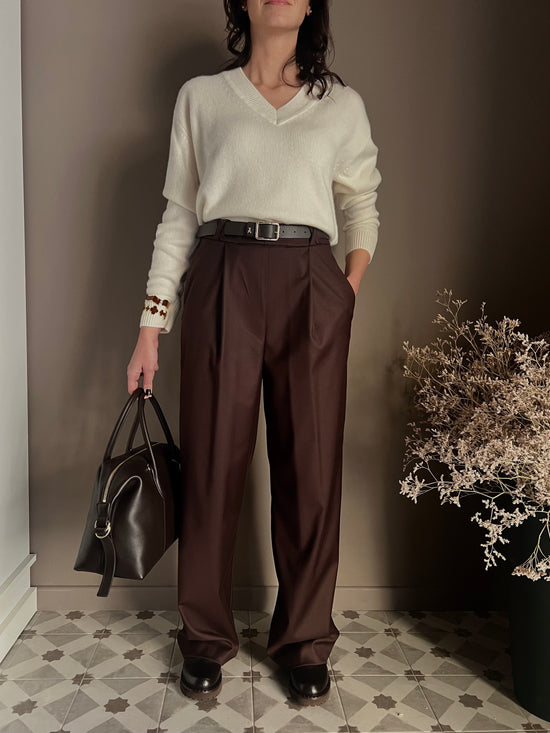 Pantalone a palazzo city chic fondente