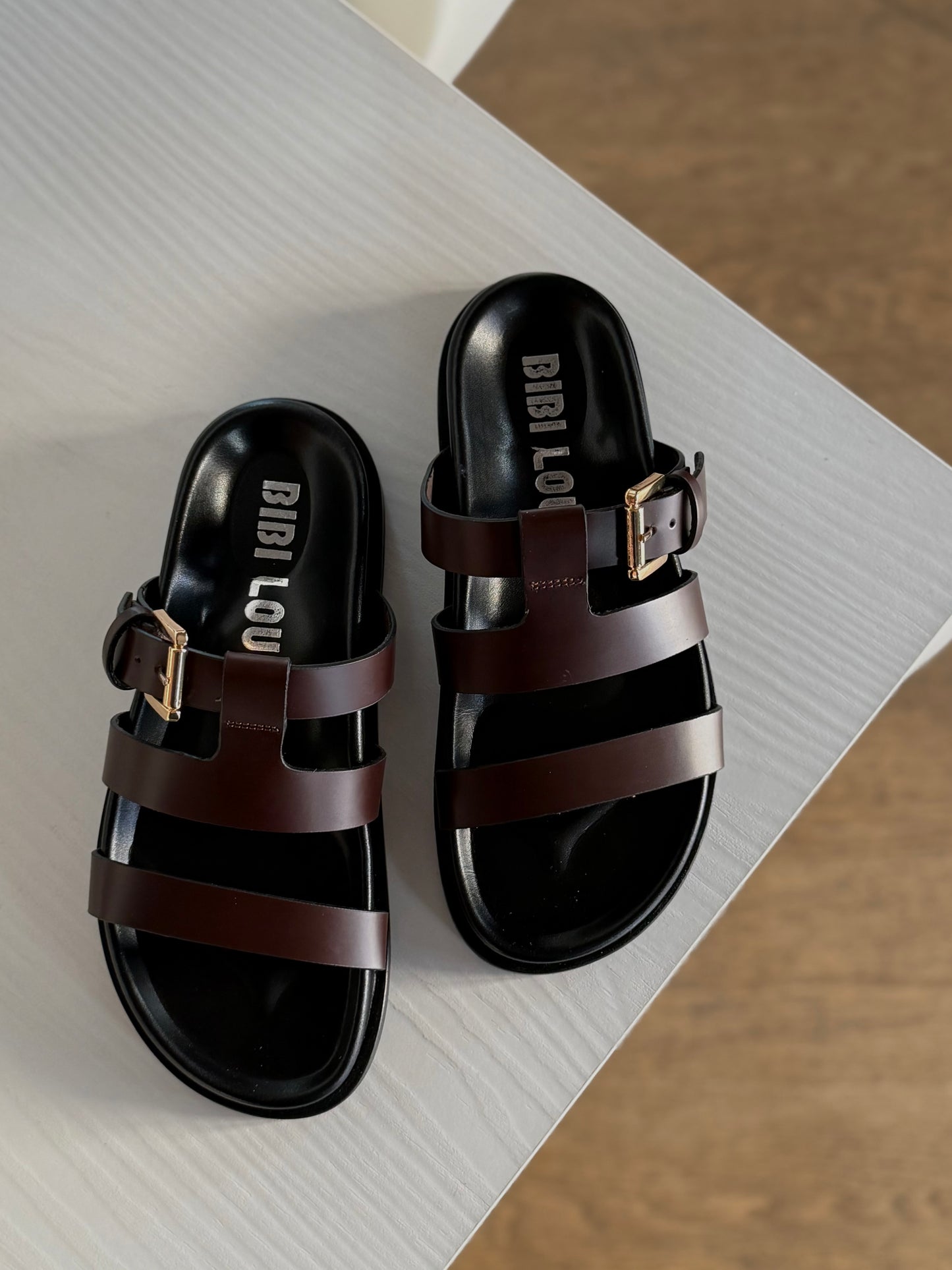 Sandalo Minimal  Urban in Pelle Dark Brown
