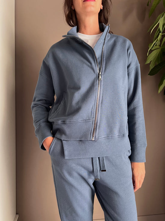 Felpa indingo con zip
