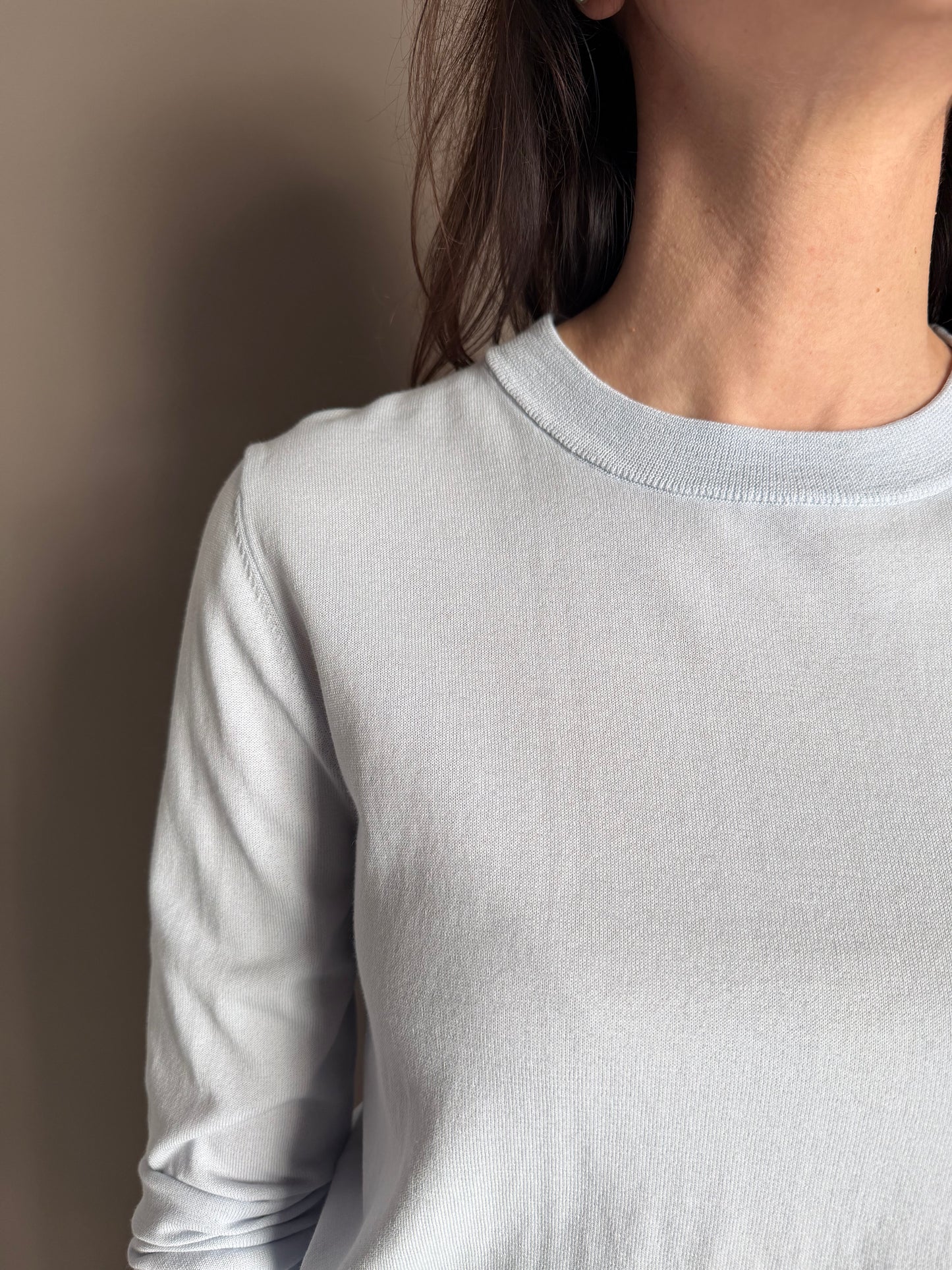 Maglia girocollo in cotone Lagon Blu
