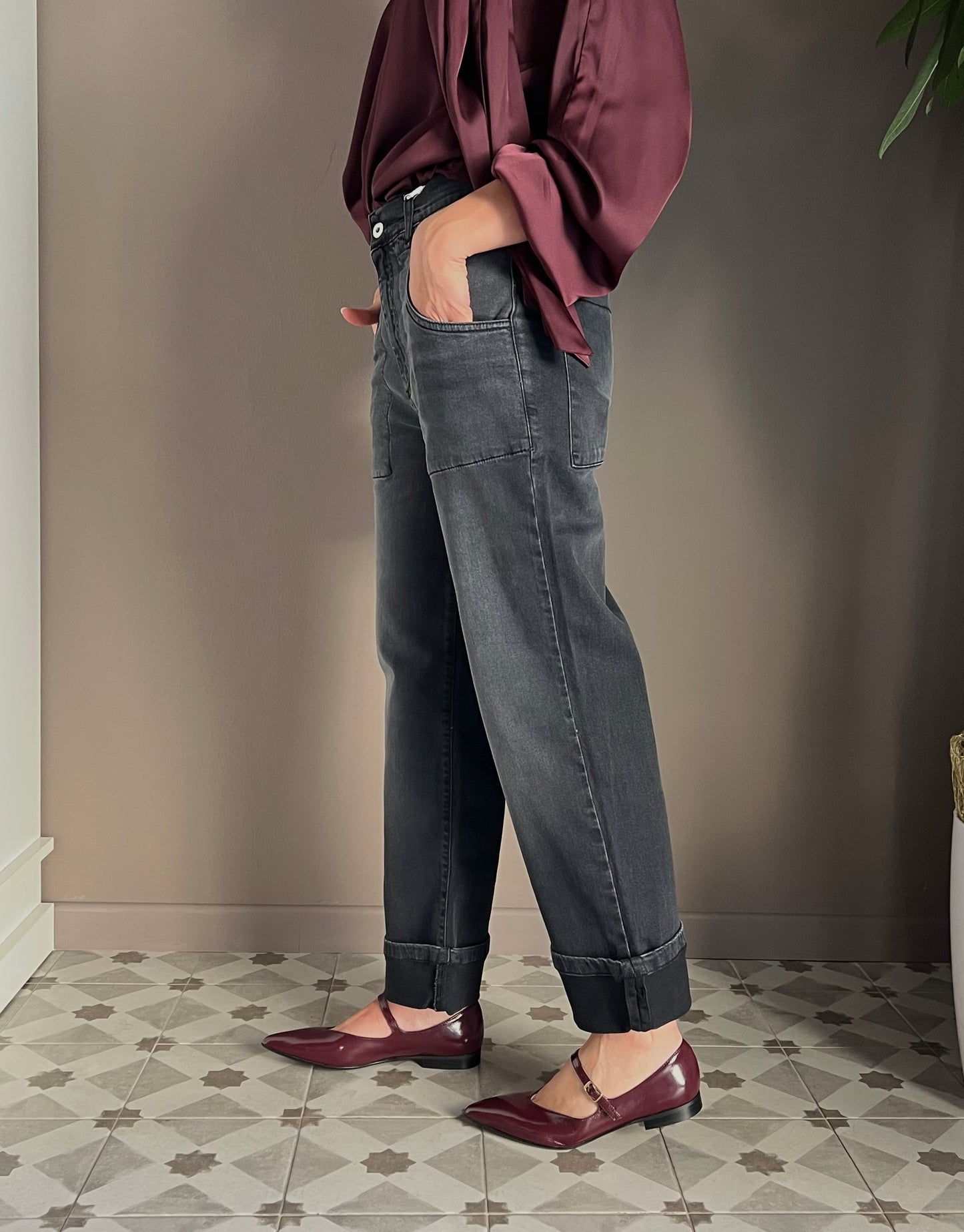 Pantalone denim Noumeno Concept nero