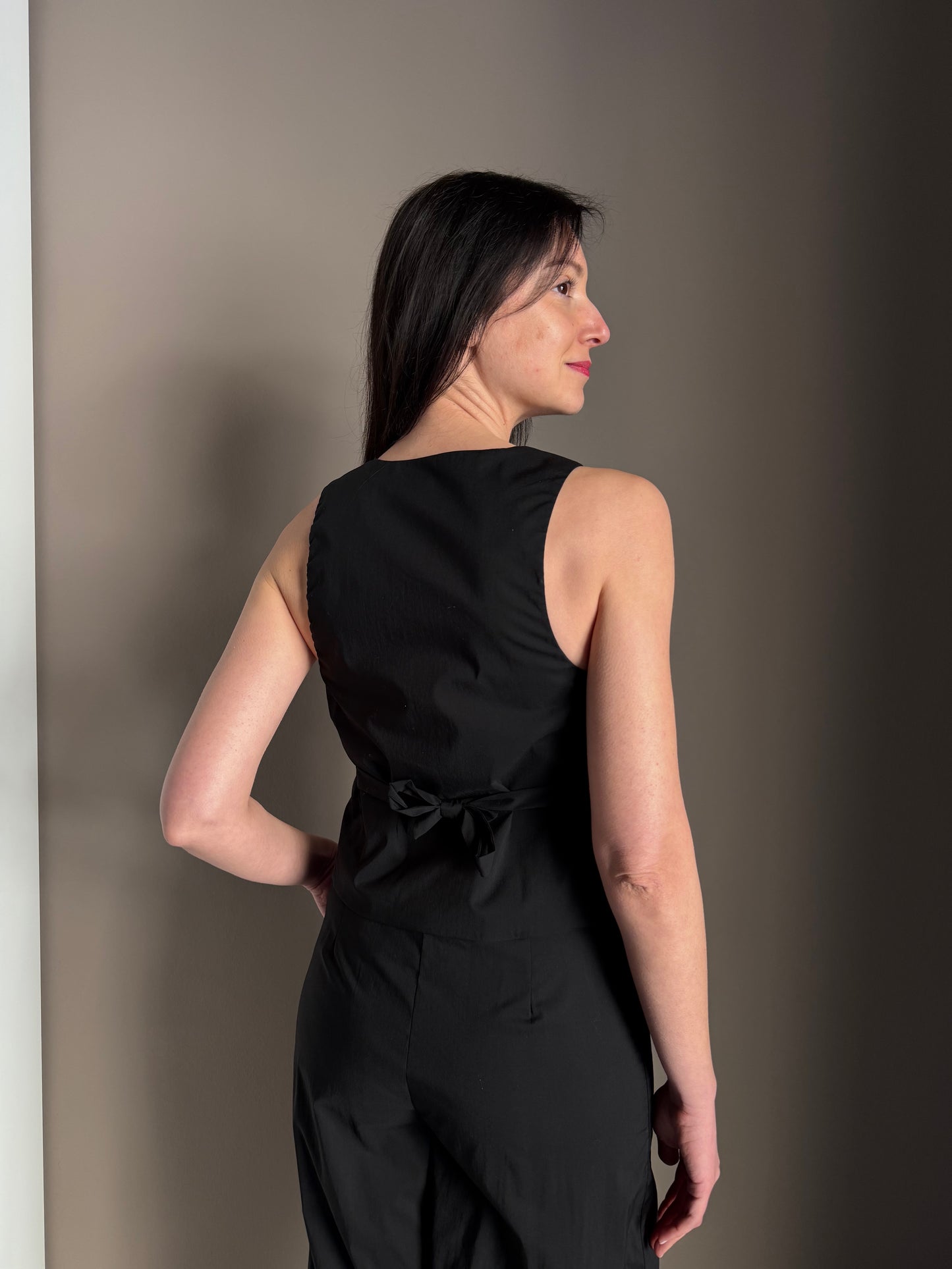 Gilet Sartoriale Nero in cotone