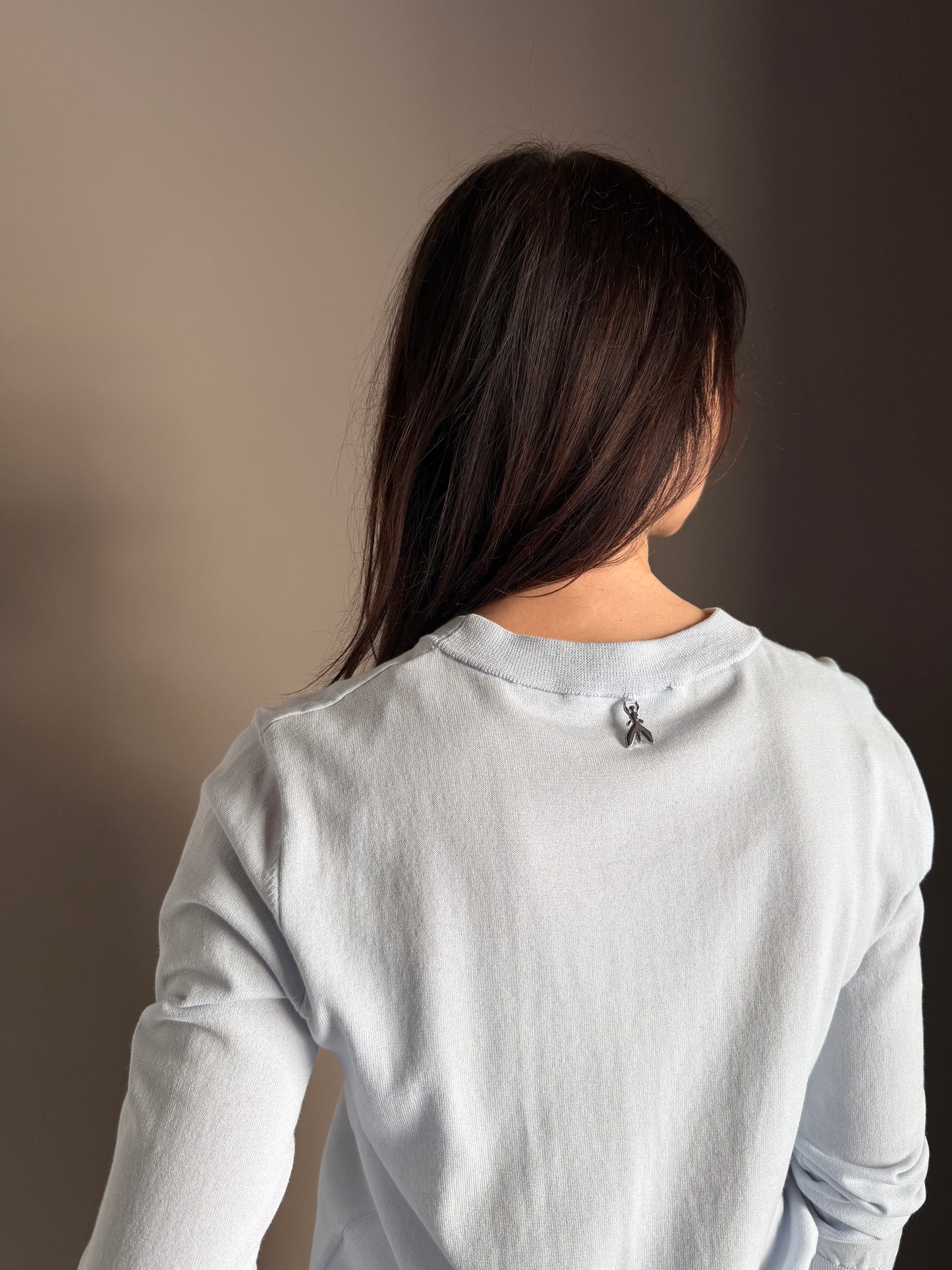 Maglia girocollo in cotone Lagon Blu