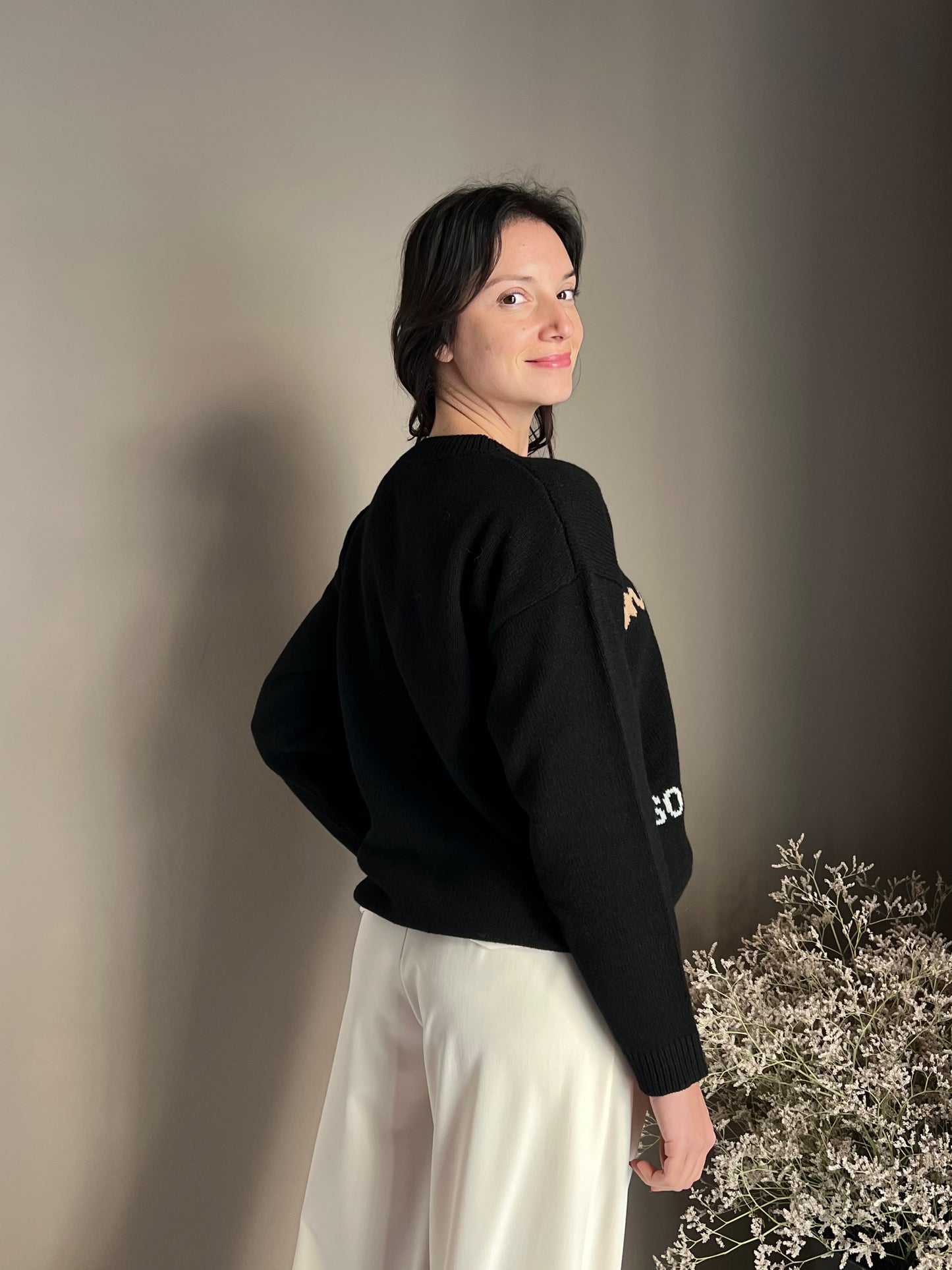 Maglia girocollo in lana Alessia Santi con scritta