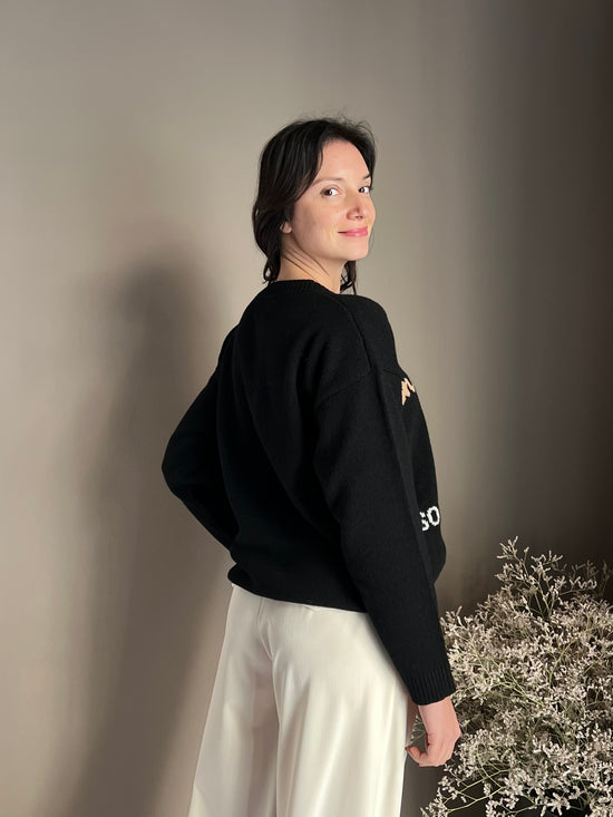 Maglia girocollo in lana Alessia Santi con scritta