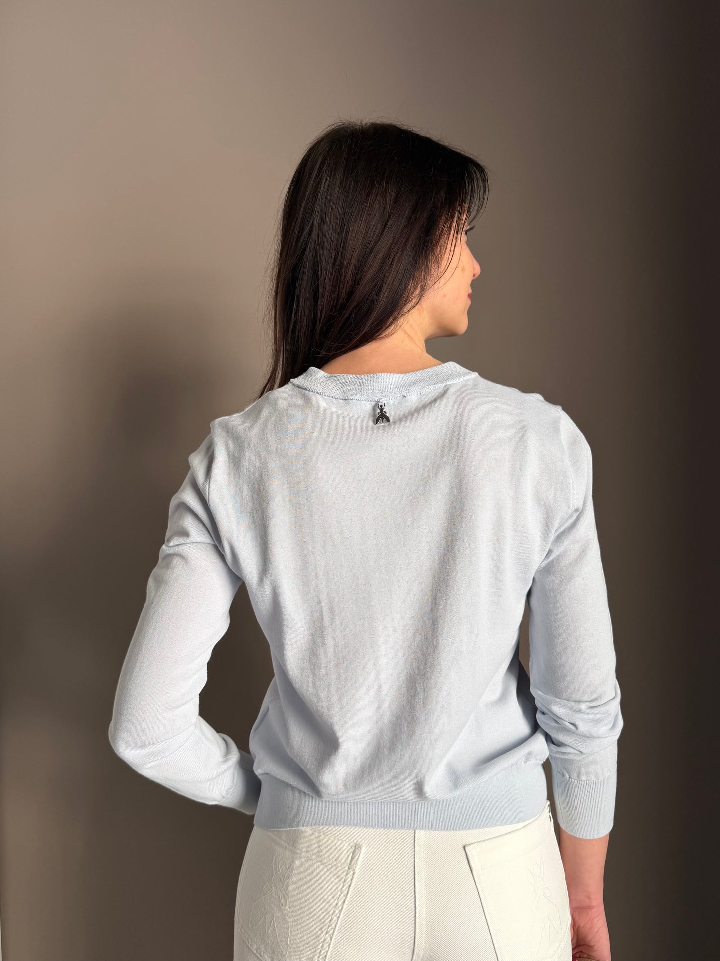 Maglia girocollo in cotone Lagon Blu