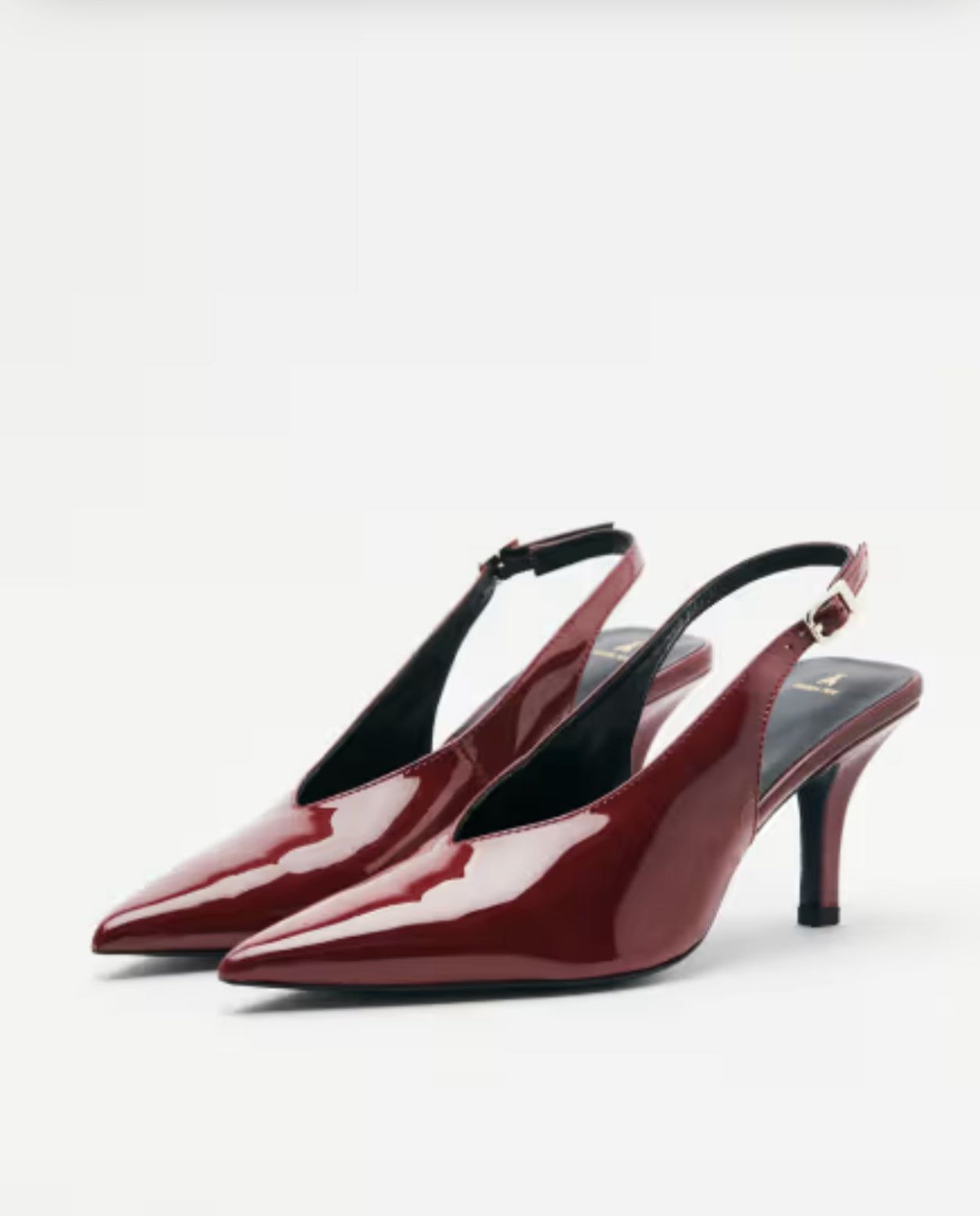 Slingback in vernice glossy Red