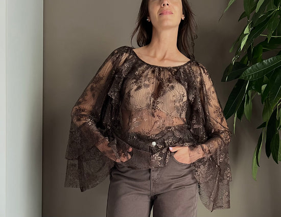 Blusa in pizzo So Allure fondente