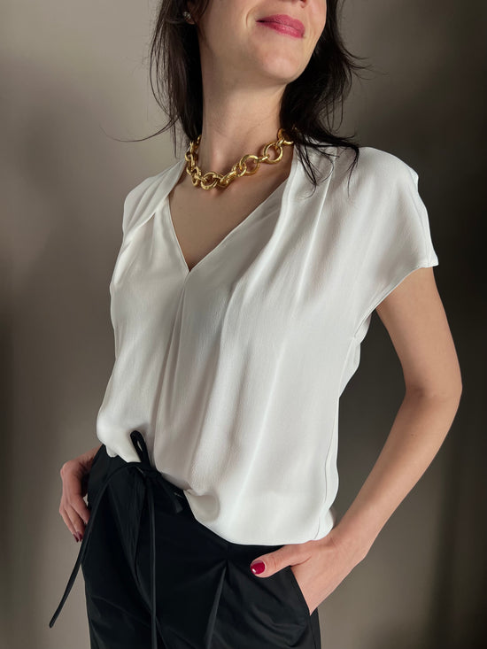 Blusa in viscosa scollo a V