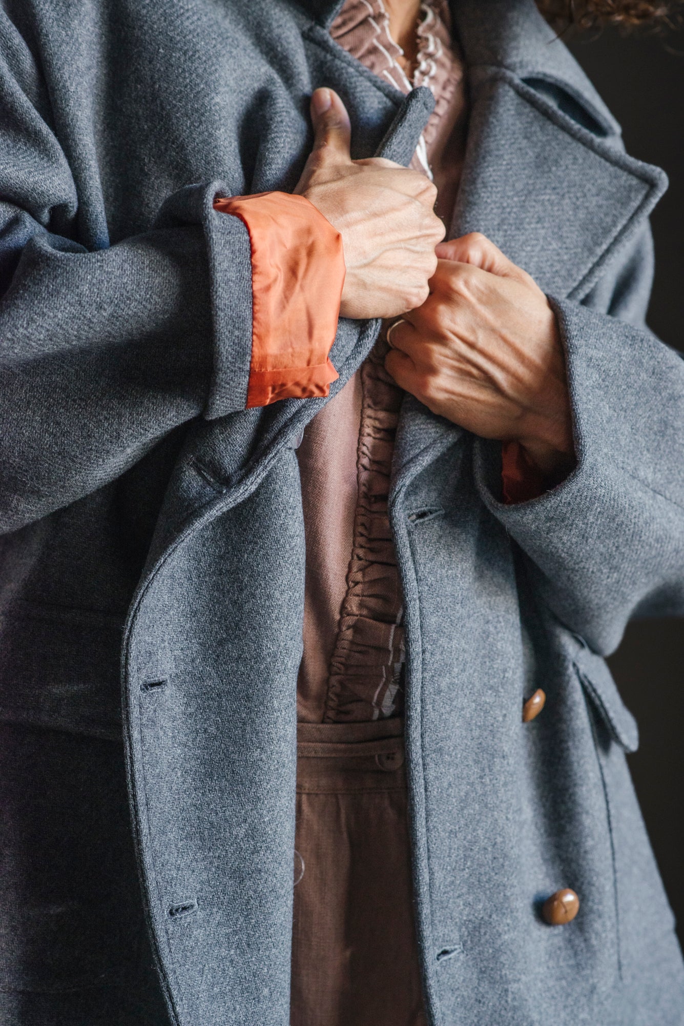 Caban oversize grigio