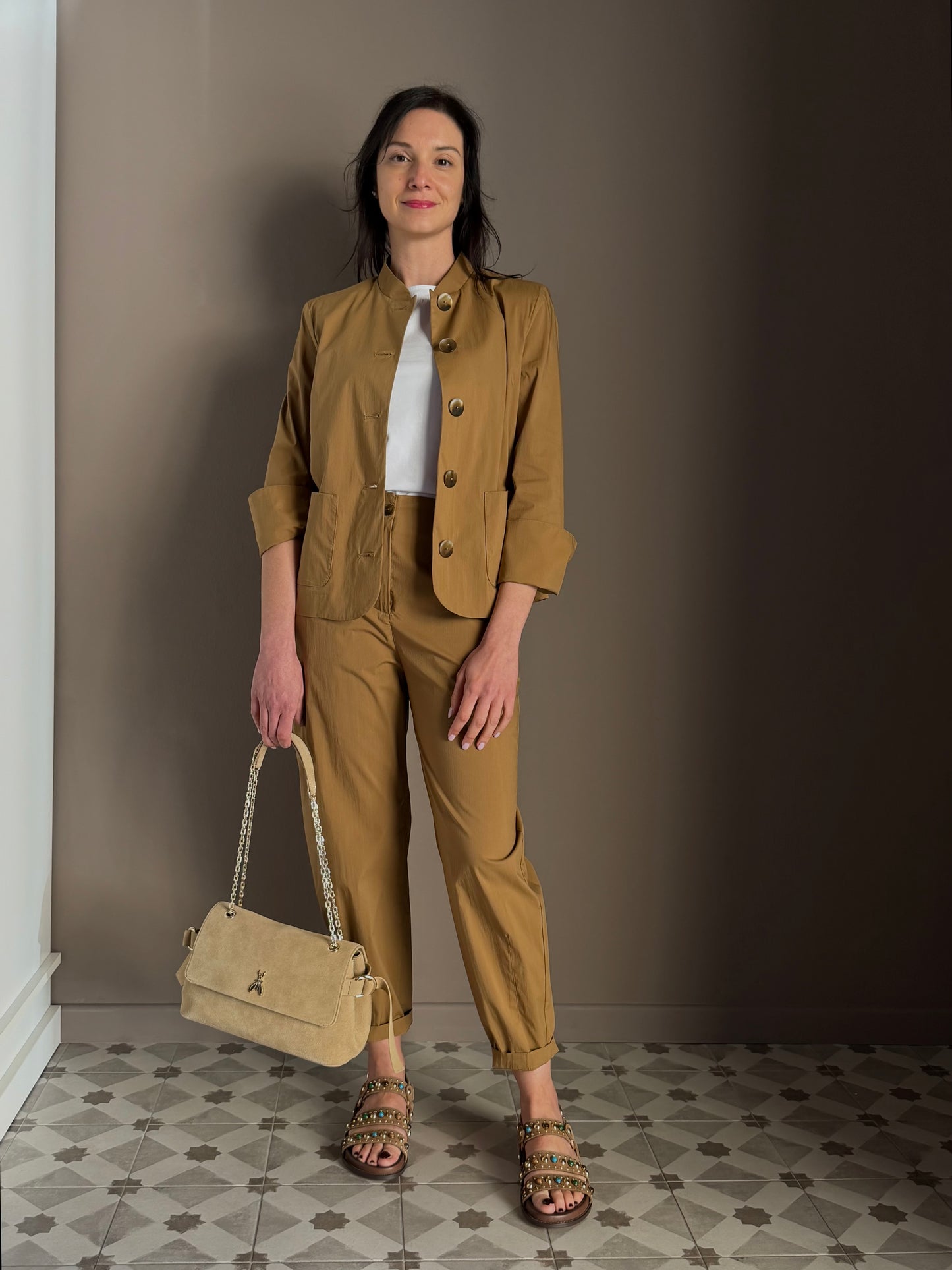 Giacca in Cotone Alessia Santi – Nocciola