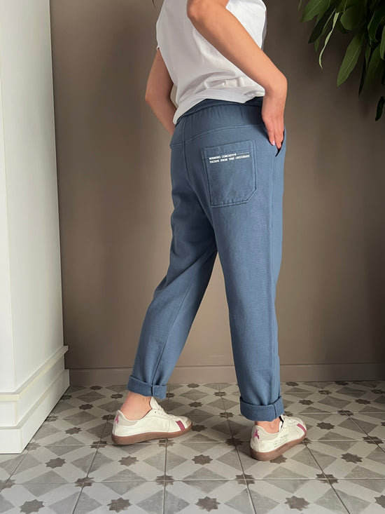 Pantalone in felpa indingo