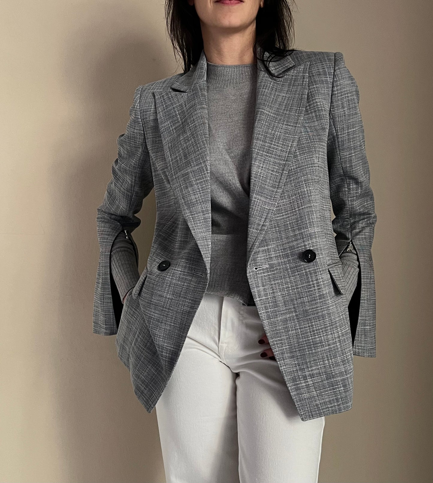 Giacca doppio petto con zip blue Fantasy