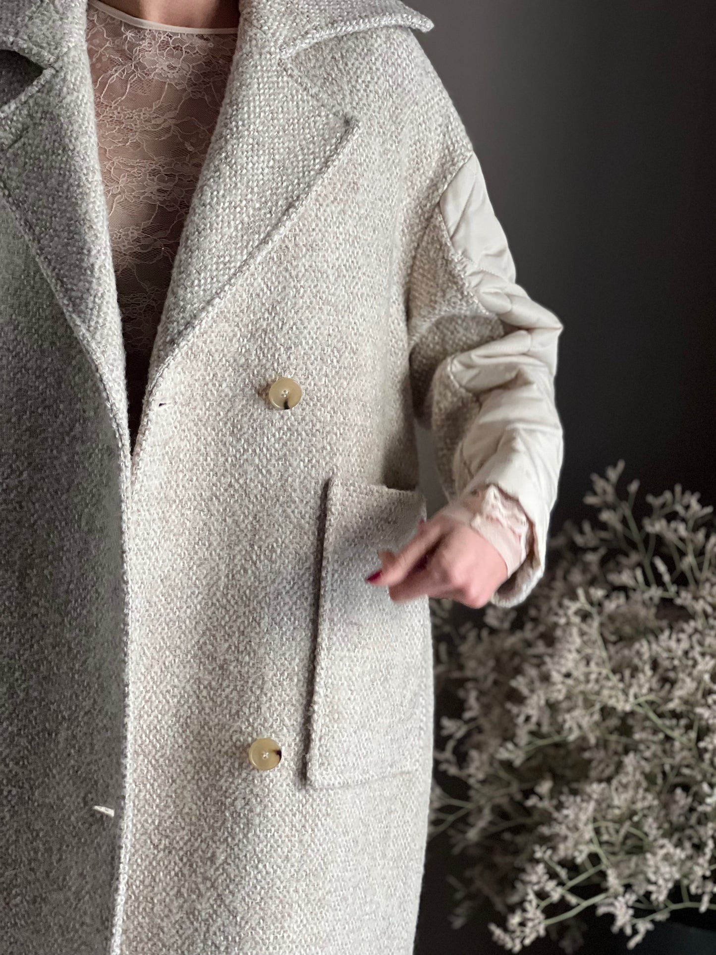 Cappotto midi in misto lana