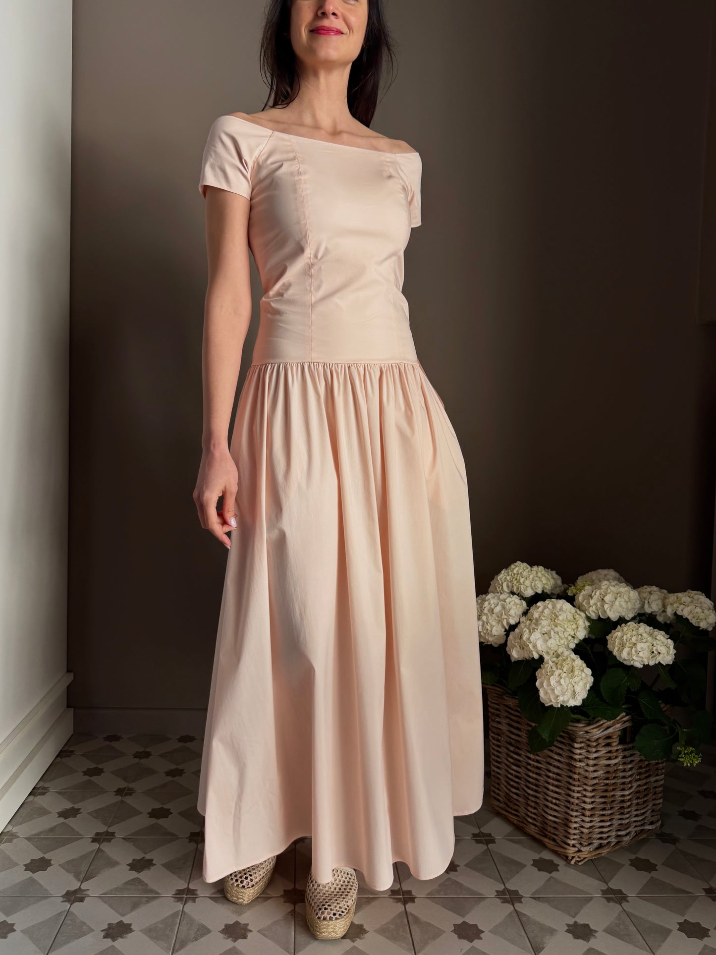 Abito in cotone lungo Petal