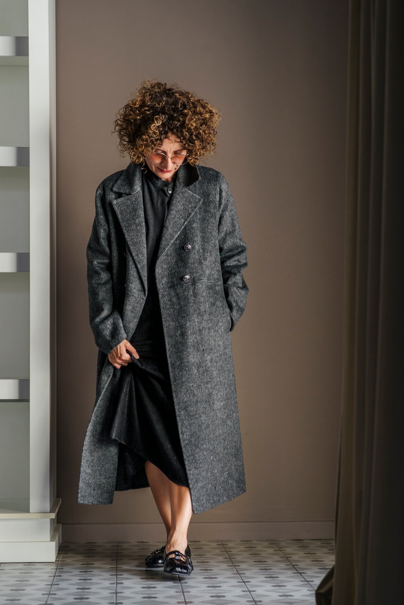 Cappotto doppio petto in panno di lana