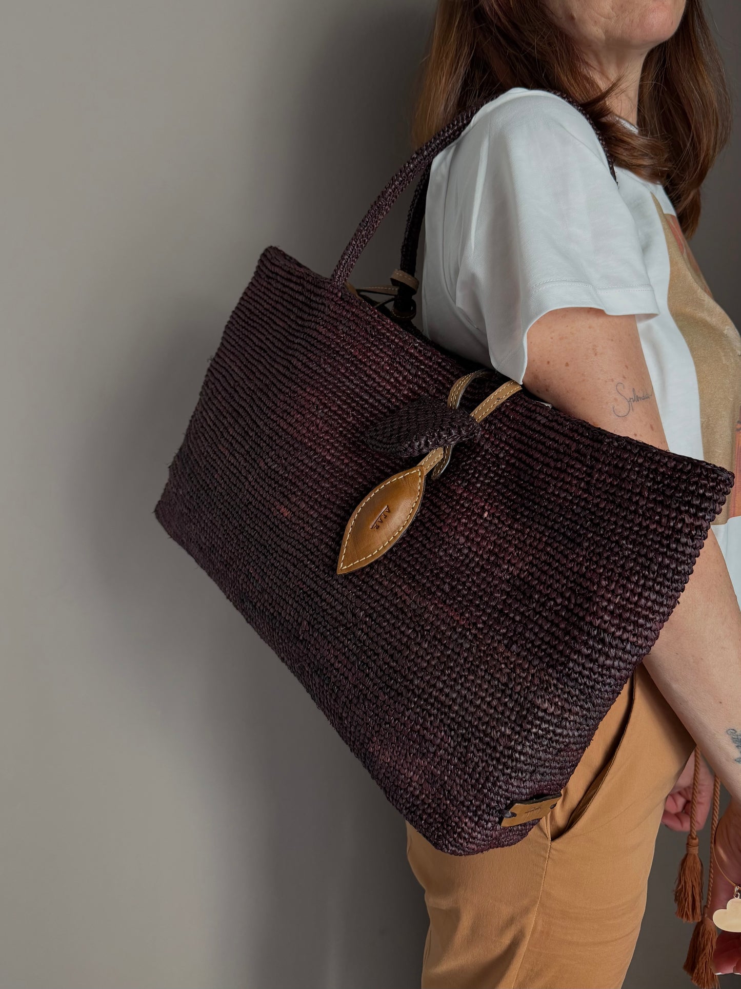 Borsa in Rafia Alma Ebony