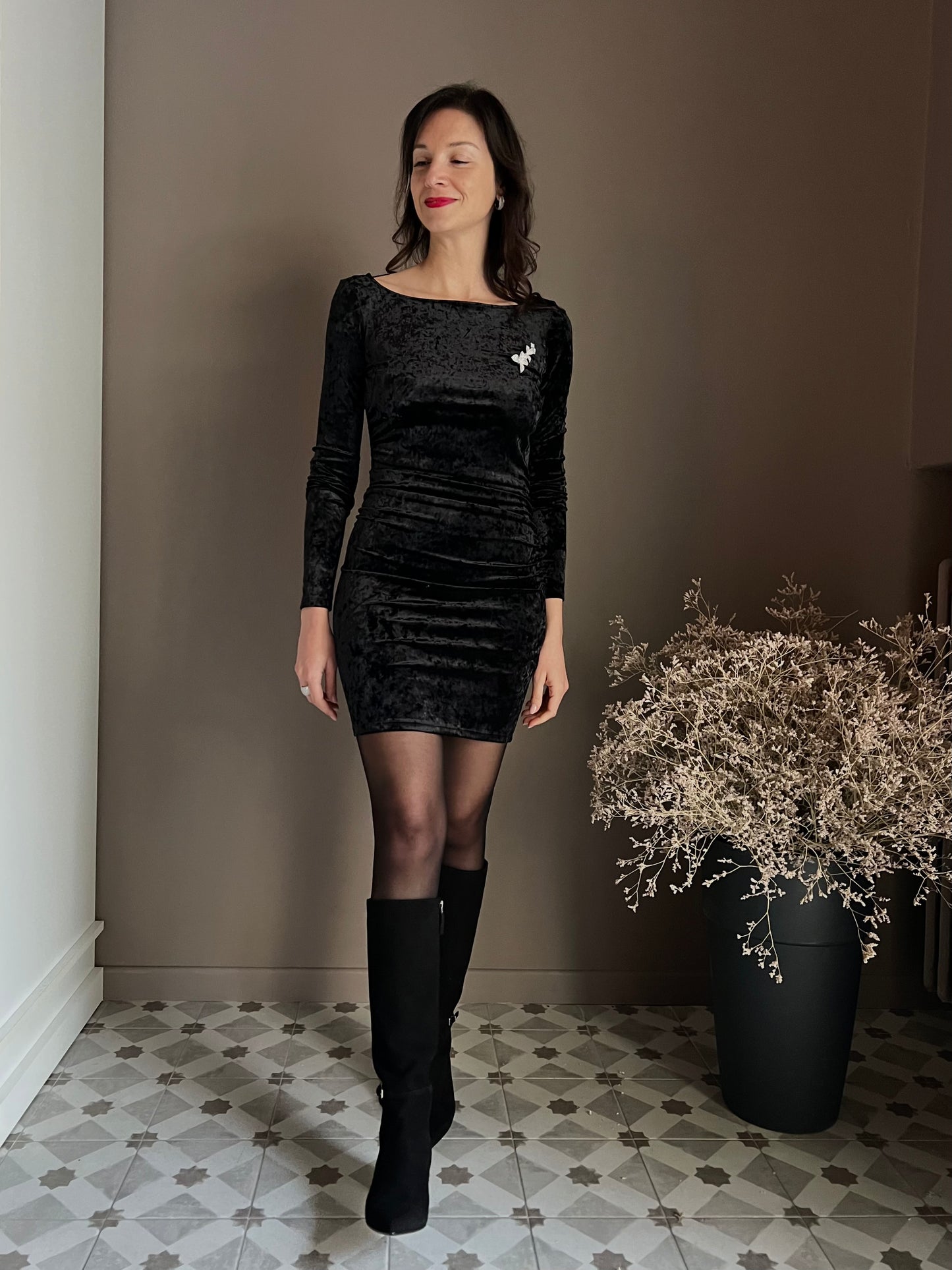 Mini abito in velluto