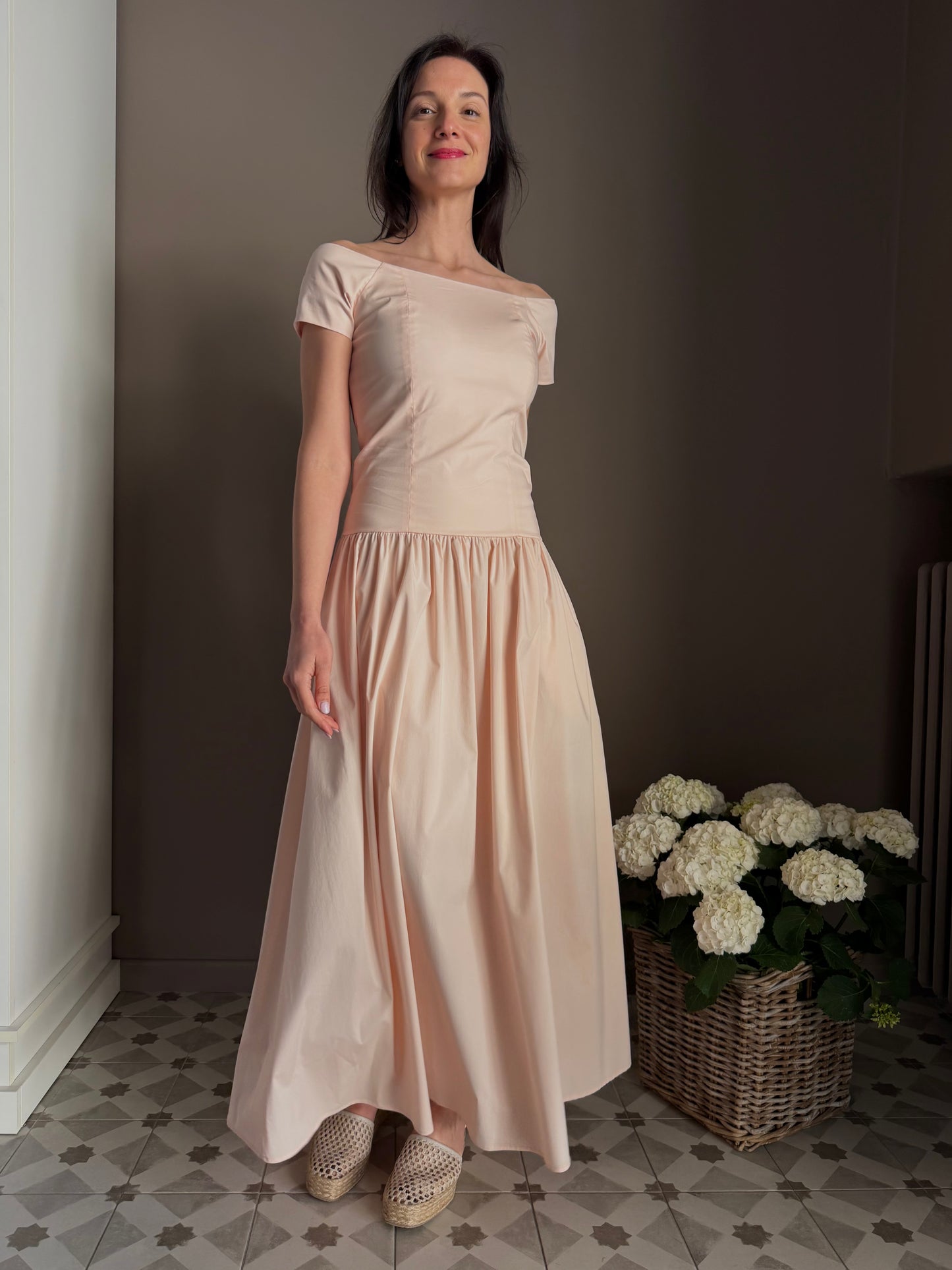 Abito in cotone lungo Petal