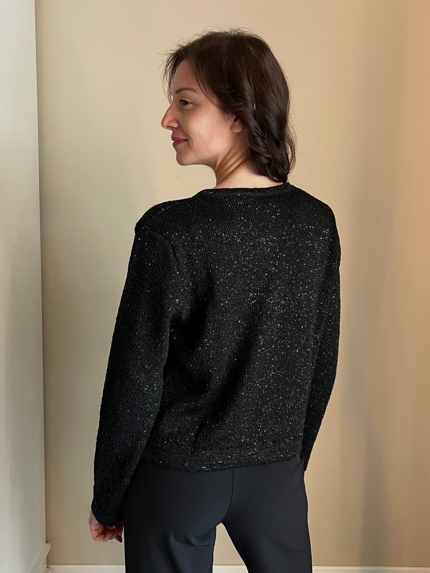 Cardigan in viscosa di paillettes