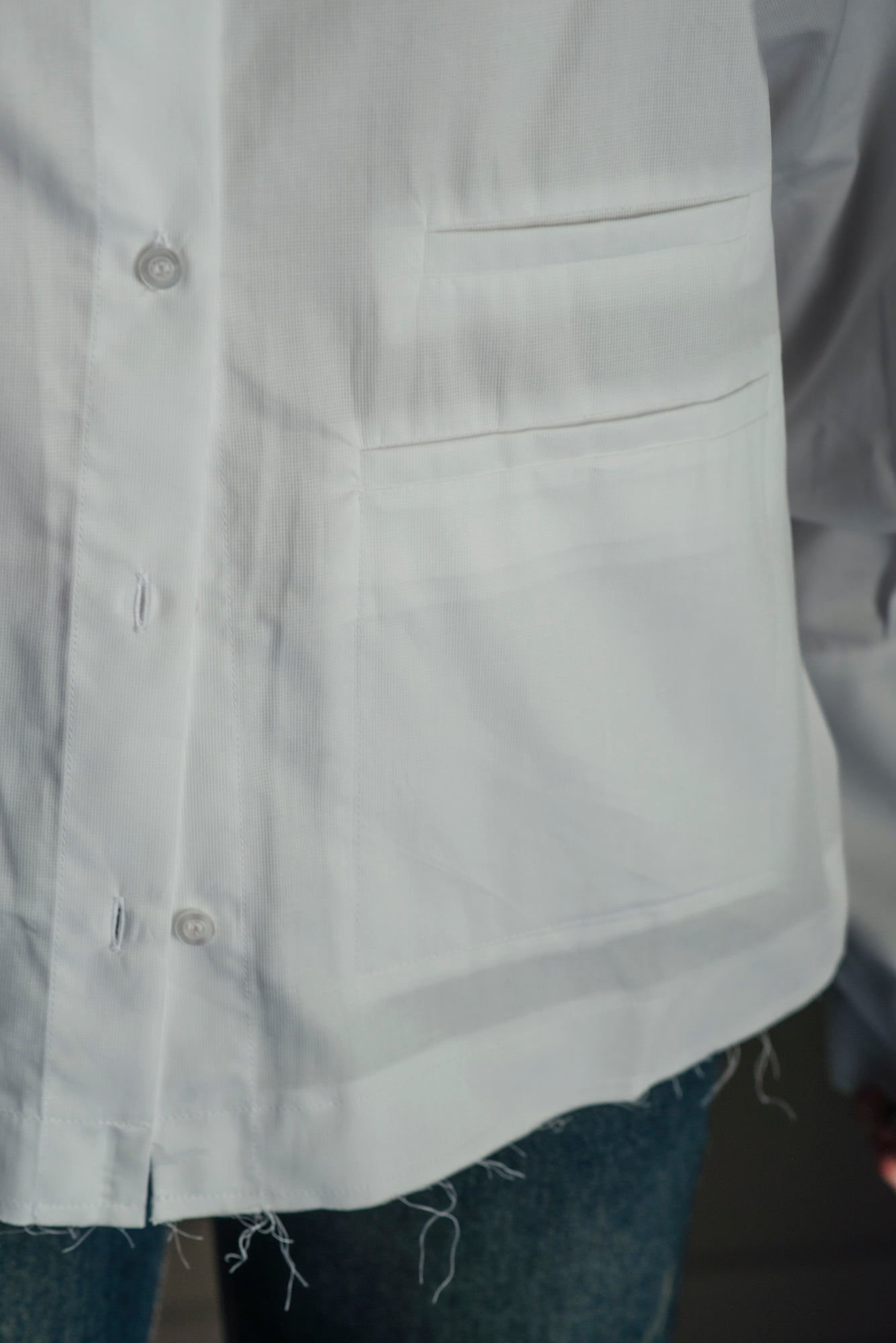 Camicia over in piquet con logo manica