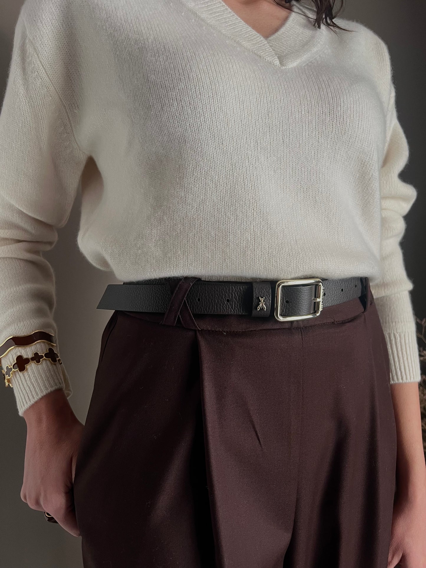 Cintura in pelle martellata chocolate