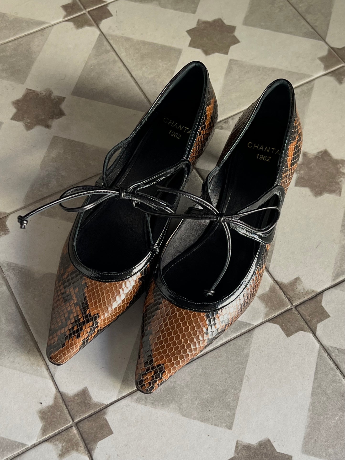 Decolletè Ballet Chic stampa snake