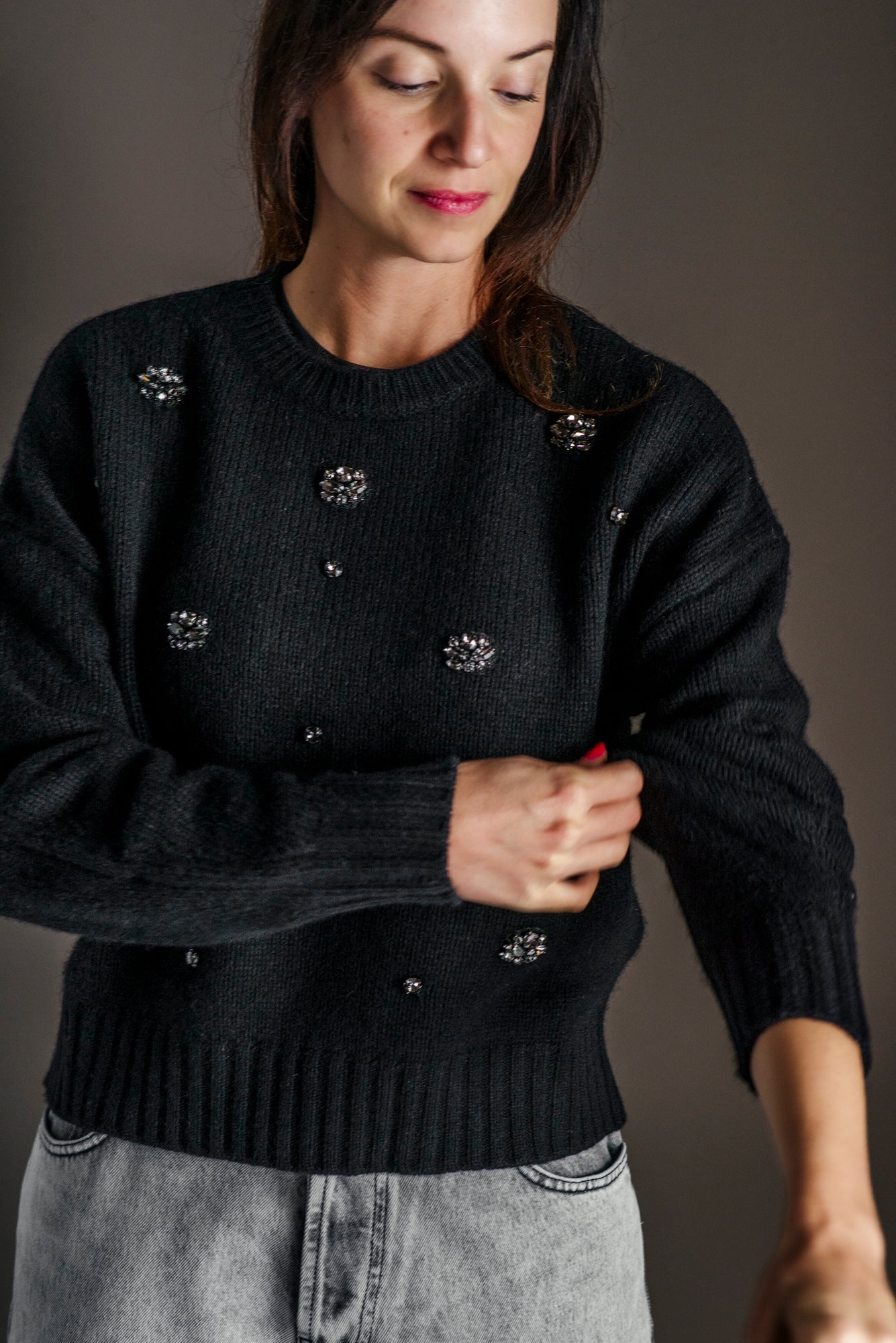 Maglia Nenette con Strass Applicati