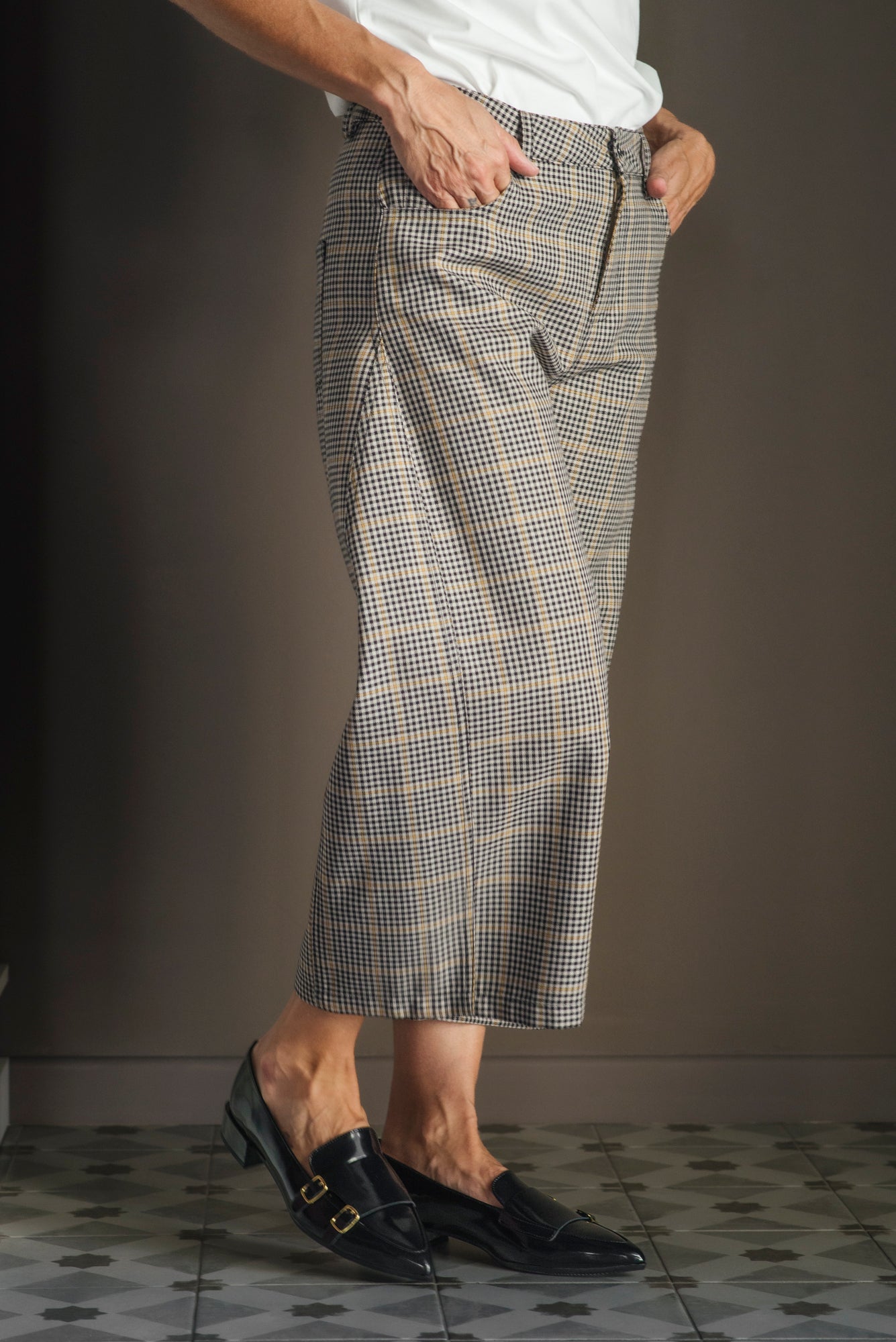 Pantalone cropped ceck
