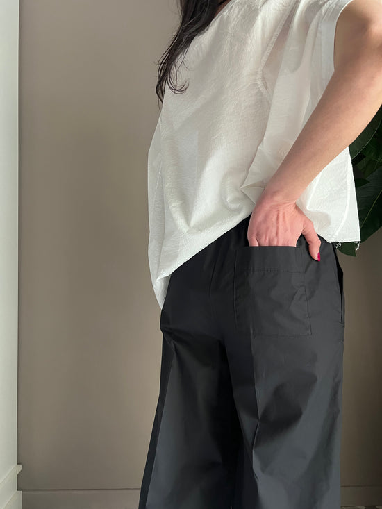 Pantalone in cotone nero Solo Tre