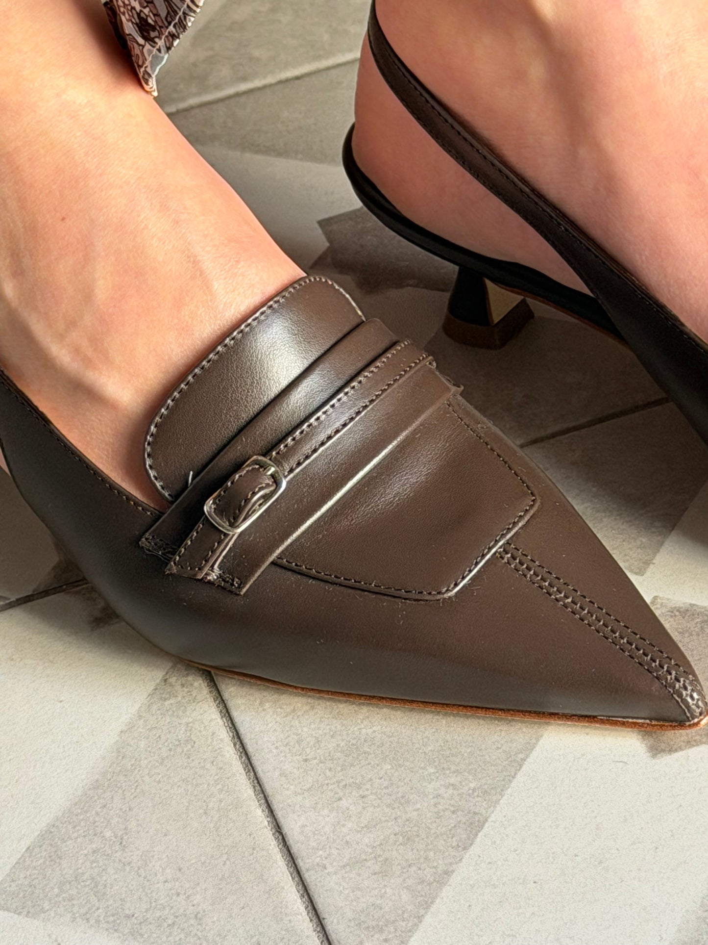 Slingback in nappa moro