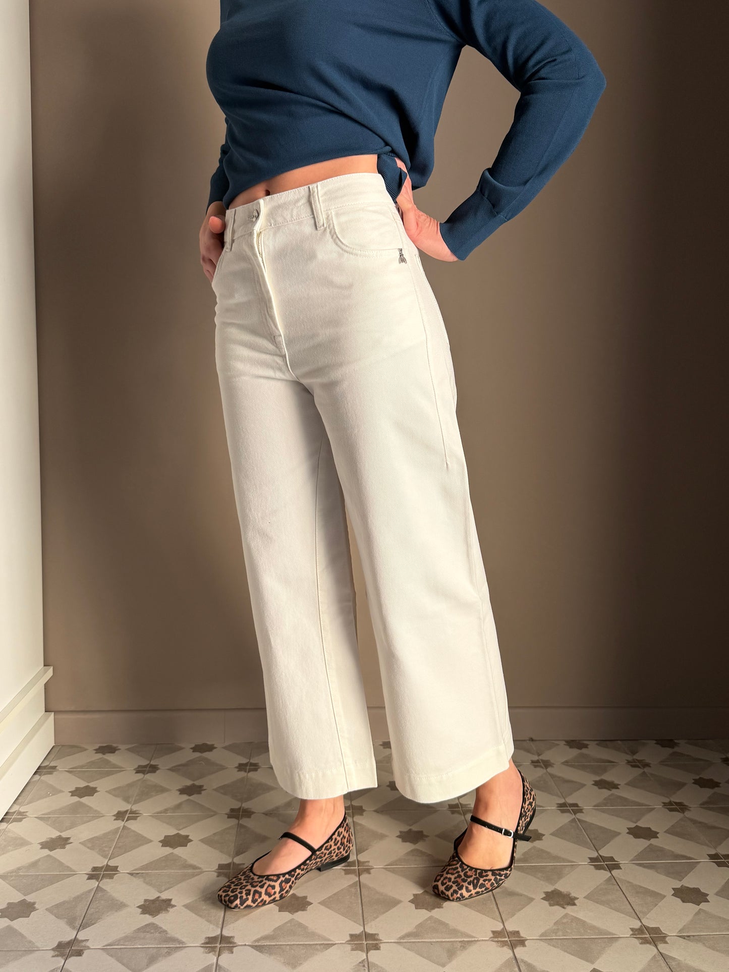 Denim crop in cotone Patrizia Pepe