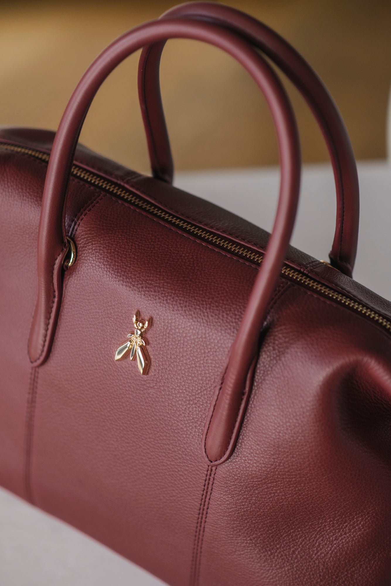 Borsa a bauletto in pelle Brown