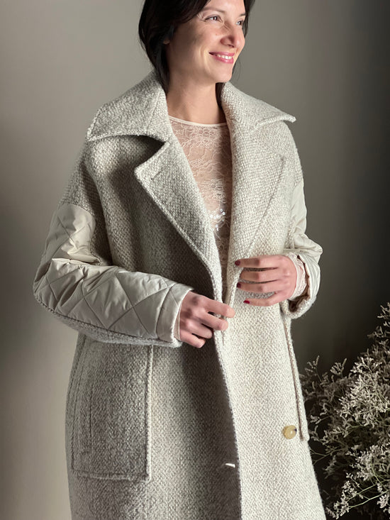 Cappotto midi in misto lana