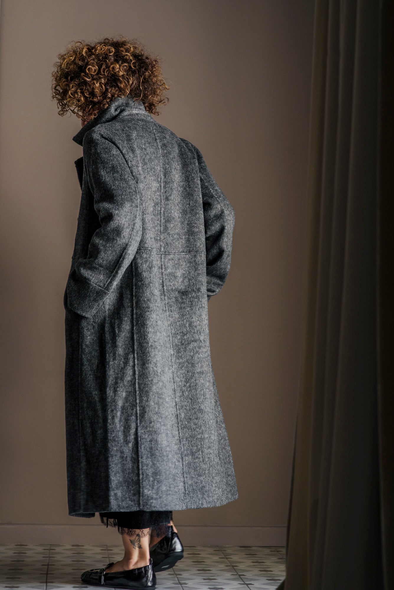 Cappotto doppio petto in panno di lana
