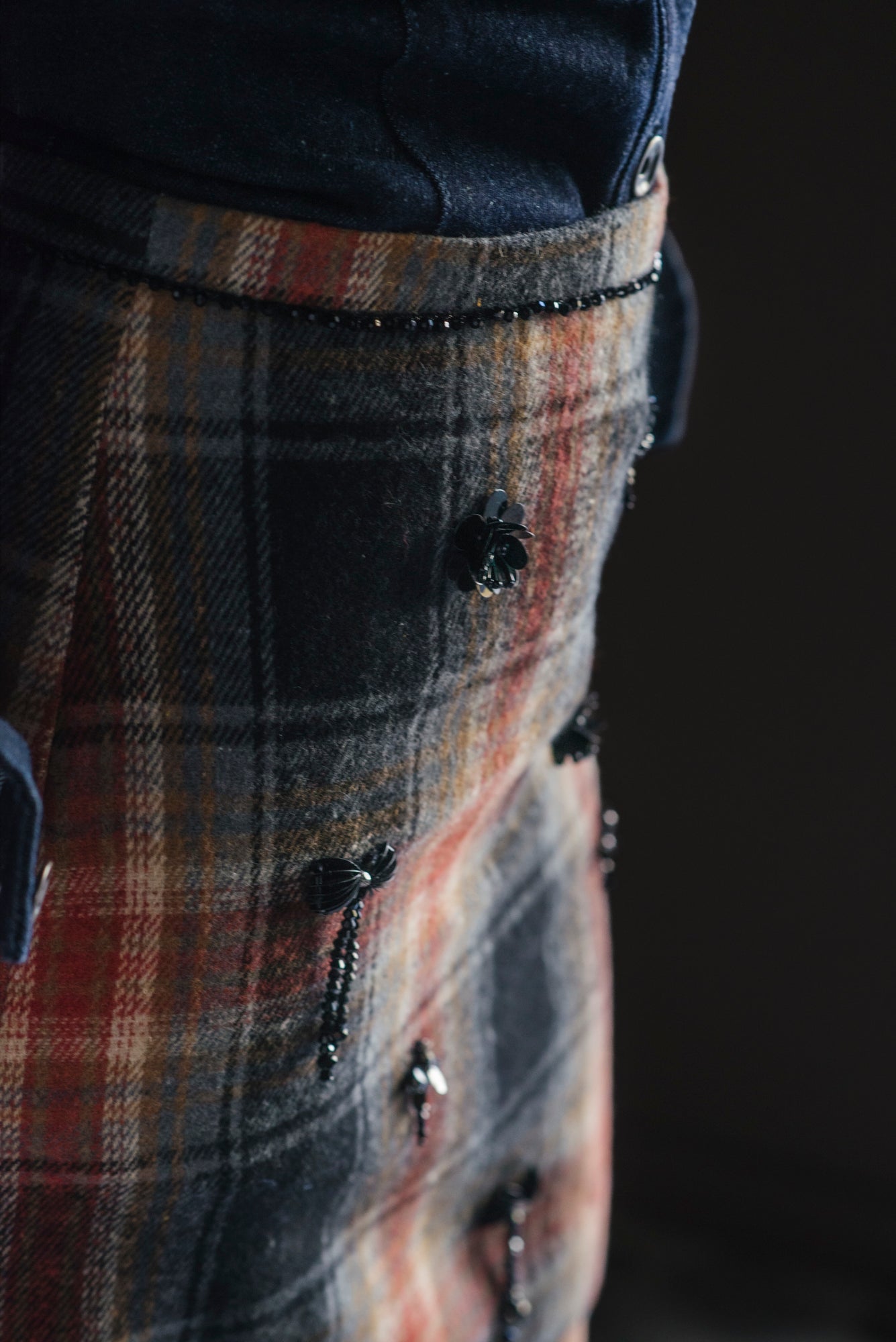 Minigonna in Tartan con applicazioni