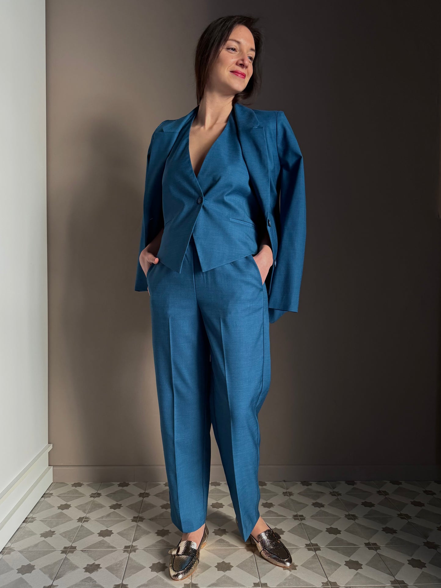 Pantalone con elastico Teal