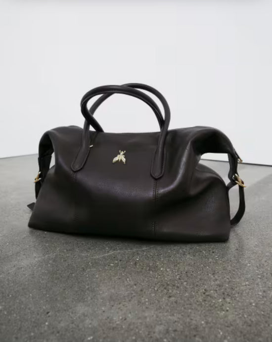 Borsa Bauletto  letto in pelle marrone