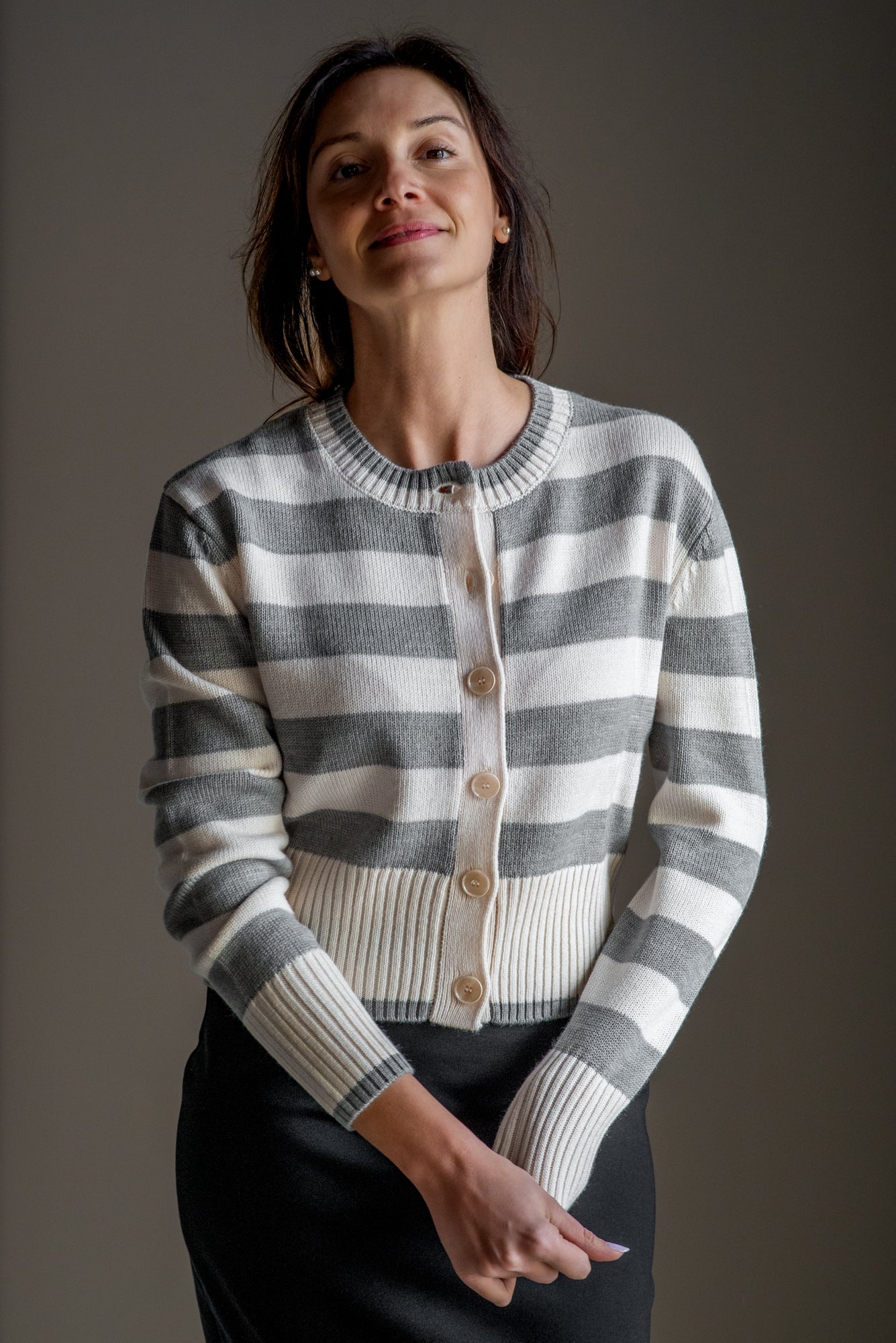 Cardigan a Righe in Misto Lana – Patrizia Pepe