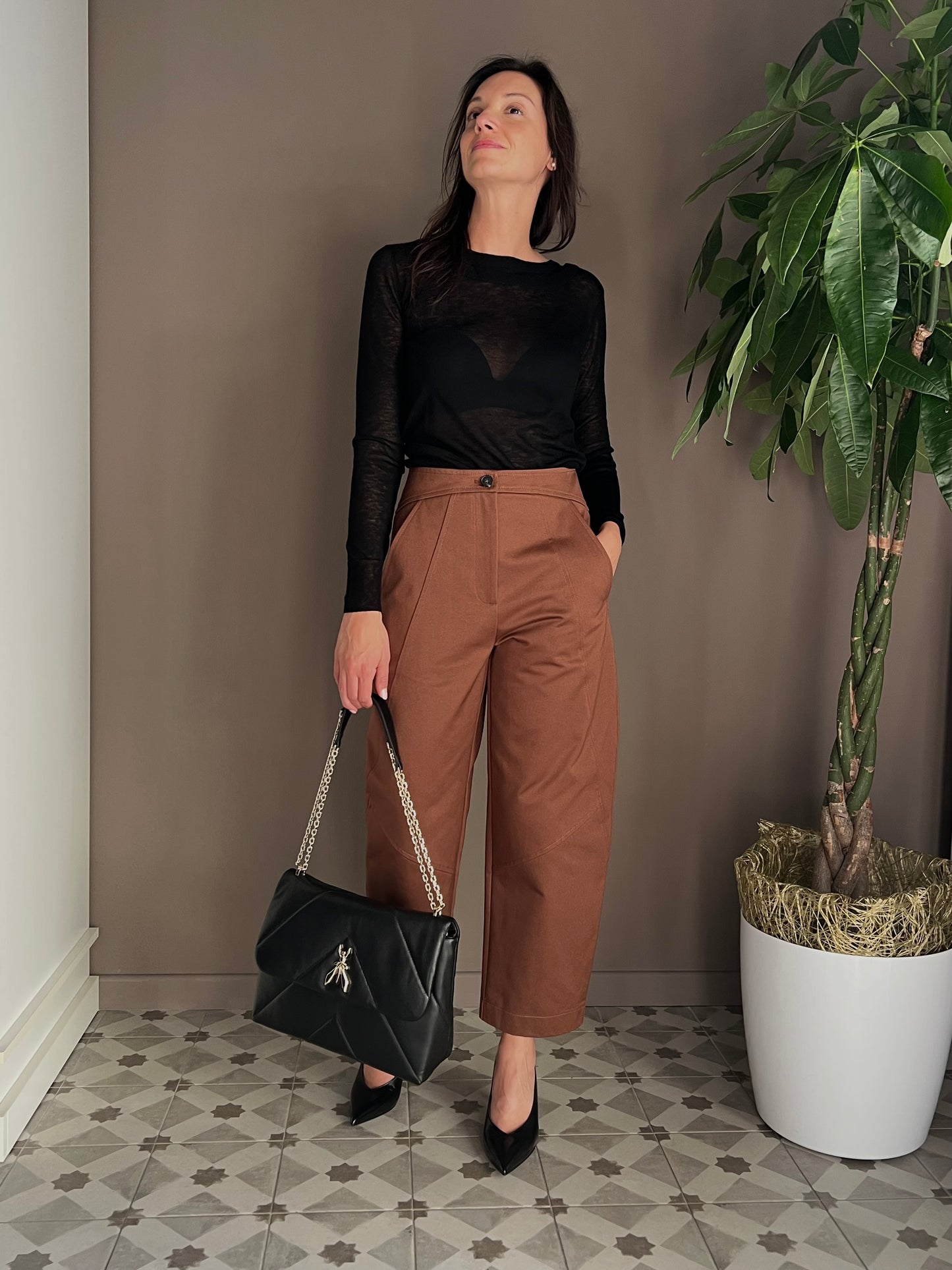 Pantaloni jeans a baloon Earth Brown